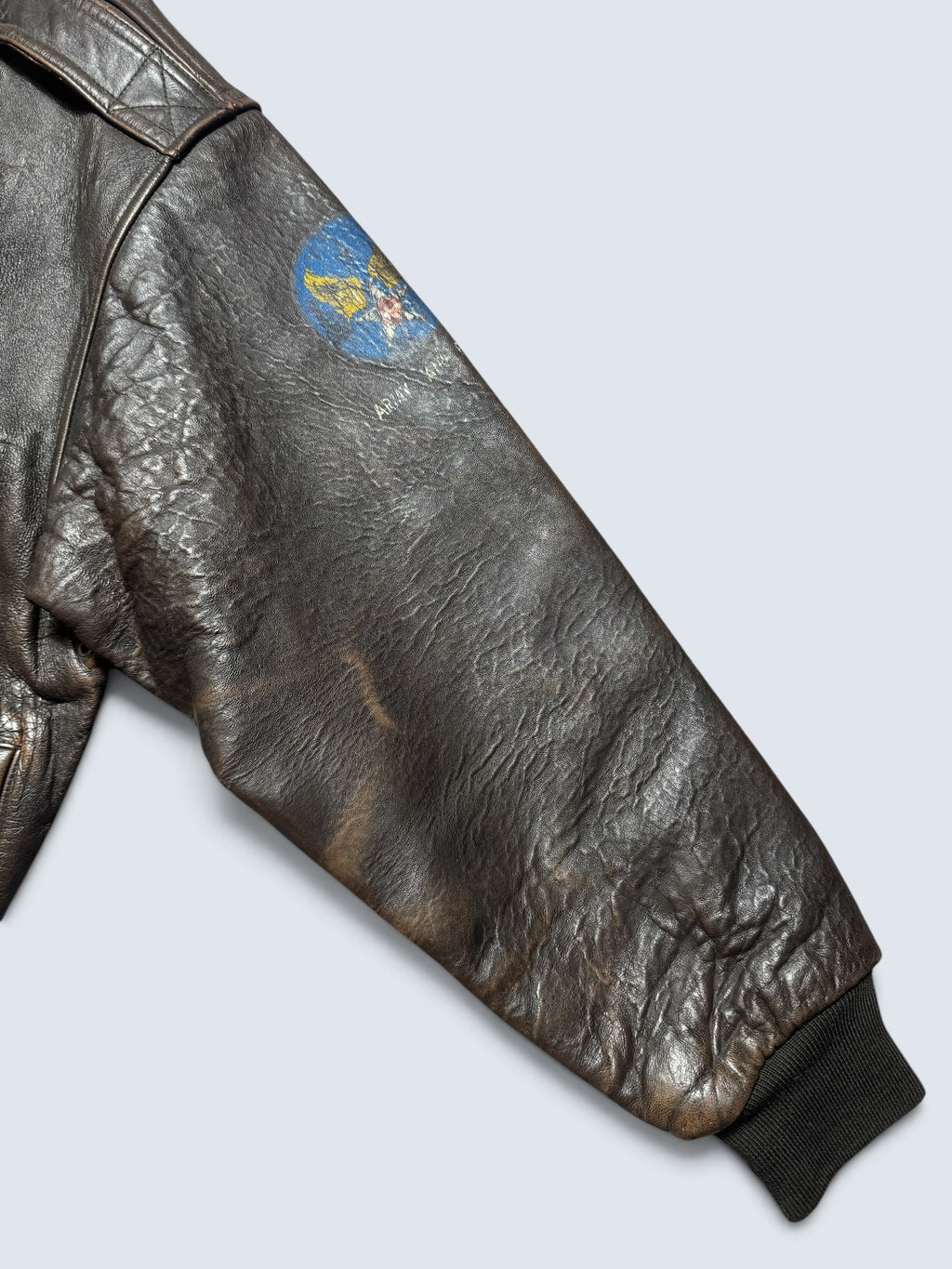 Jacket cuir cowhide flight A-2 Avirex usaf Glenn Millers nose art black 1998 - XL