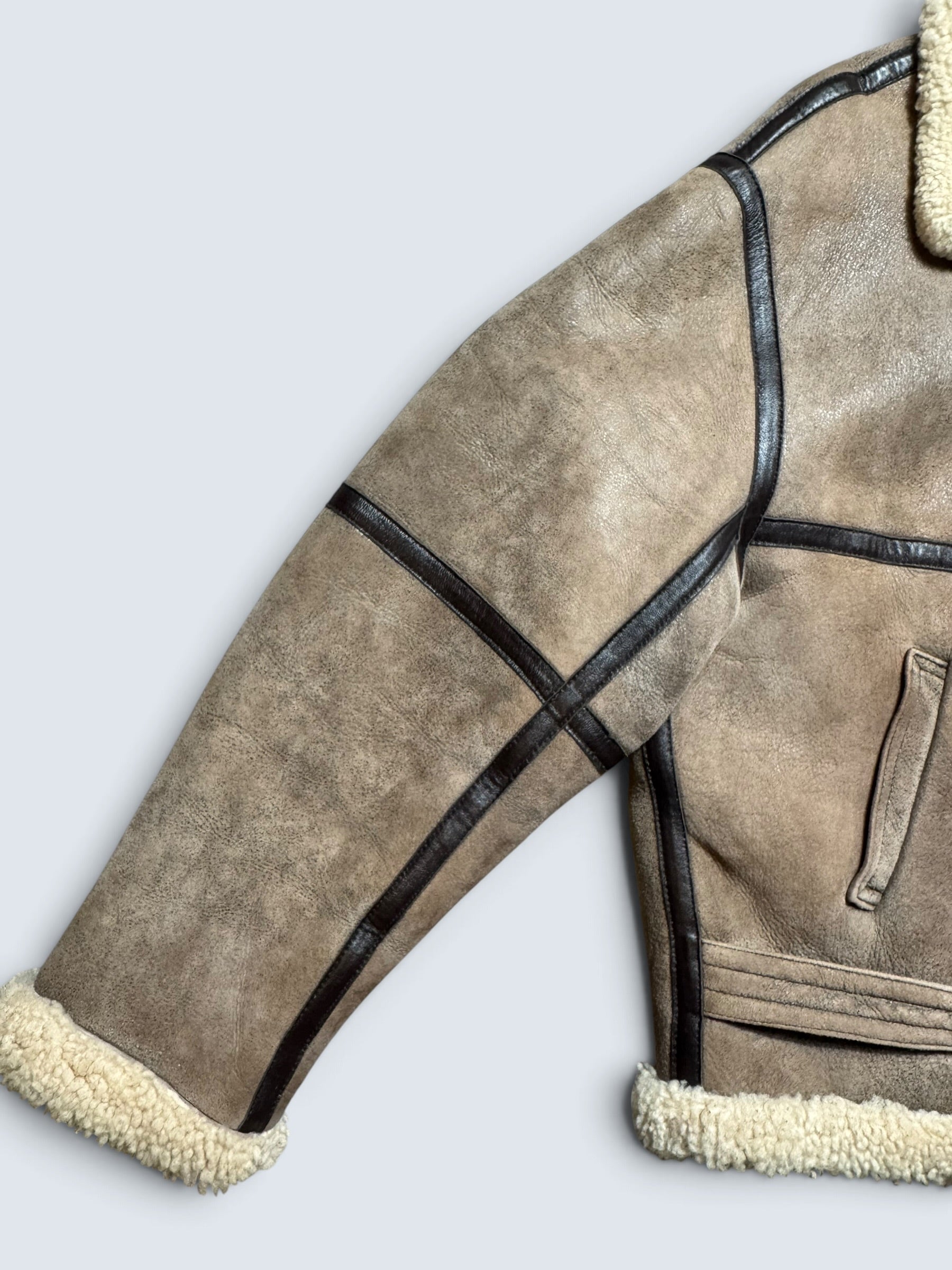Jacket cuir flight shearling Irvin Avirex made in USA RAF grey vintage 80’s - 40 (L)
