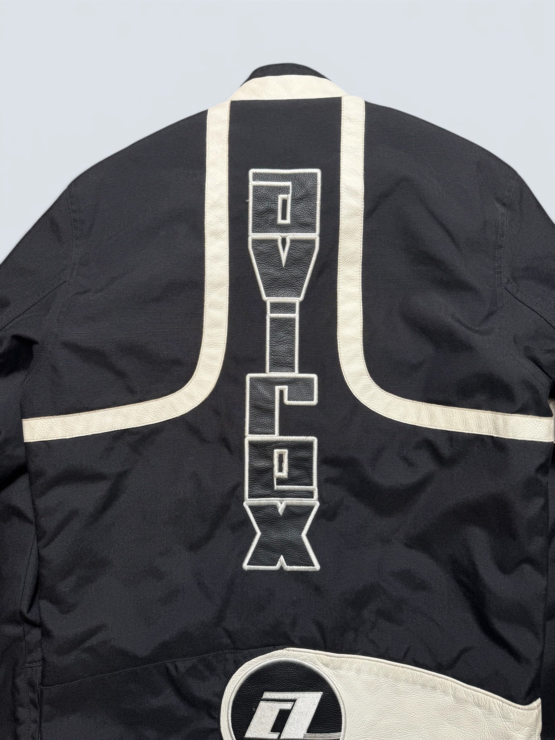 Jacket racing motorcycle Avirex usa cordura & leather black white vintage 00’s - S