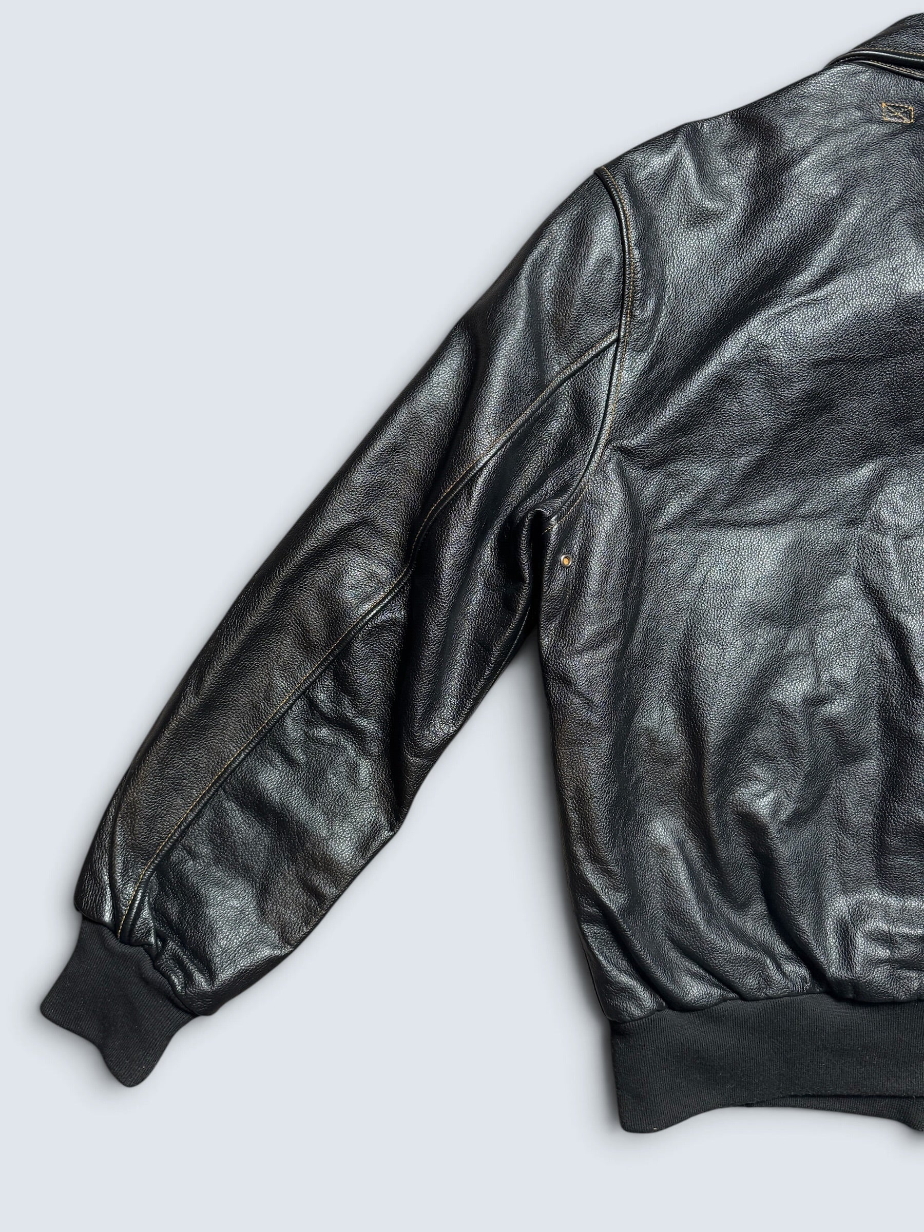 Jacket cuir bomber flight A-2 Willis & Geiger usaf black 00's - L