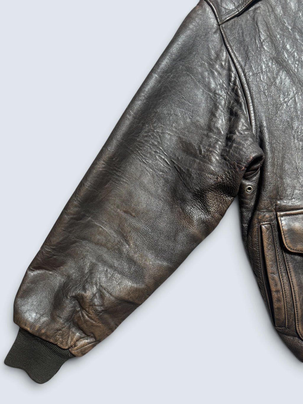 Jacket cuir cowhide flight A-2 Avirex usaf Glenn Millers nose art black 1998 - XL