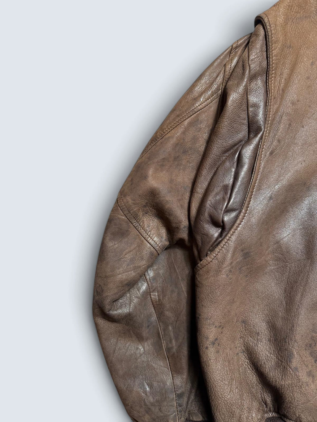 Jacket cuir flight pilot Charles Devilliers G-2 made in France brown vintage 80’s - L