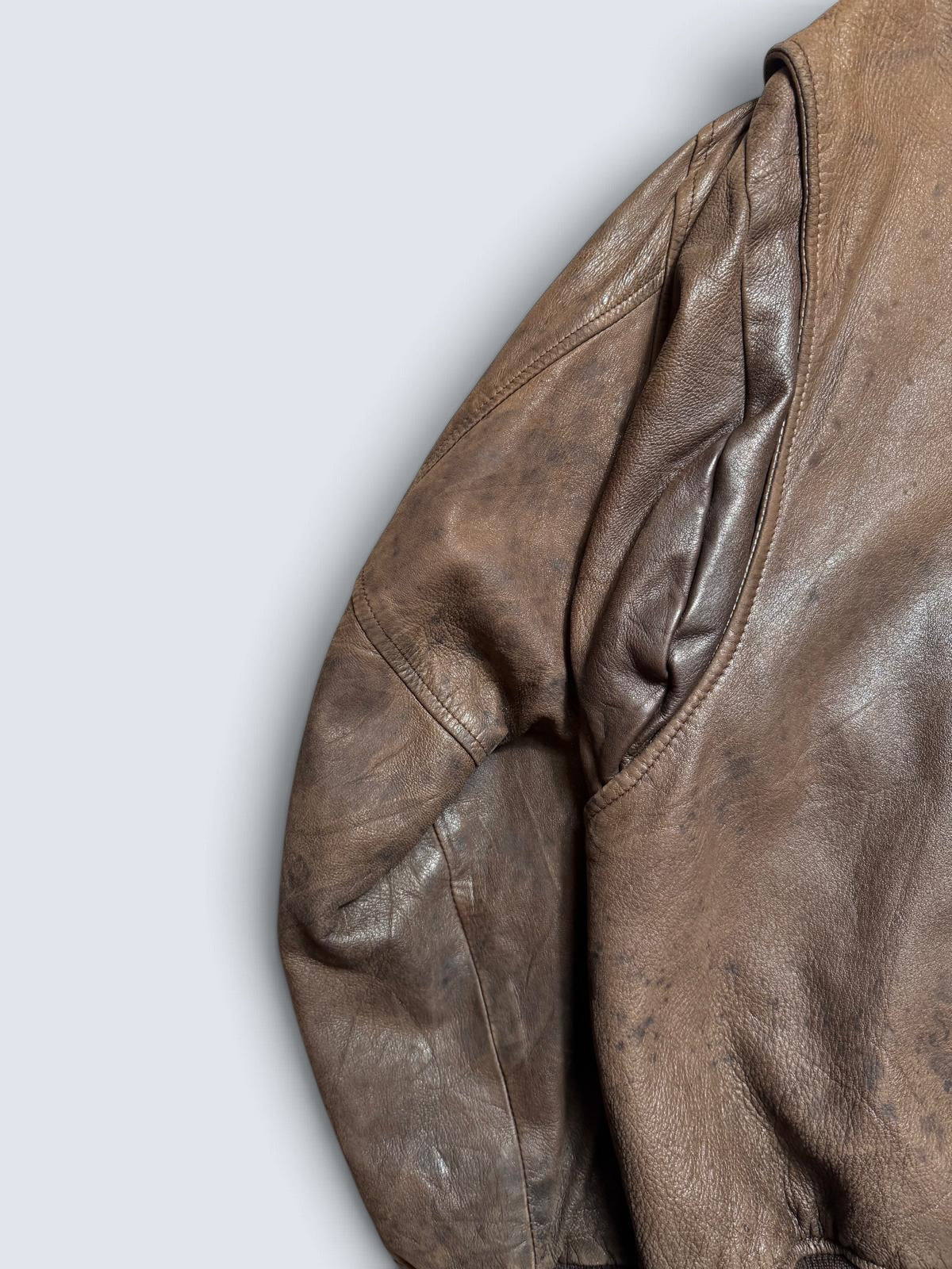 Jacket cuir flight pilot Charles Devilliers G-2 made in France brown vintage 80’s - L