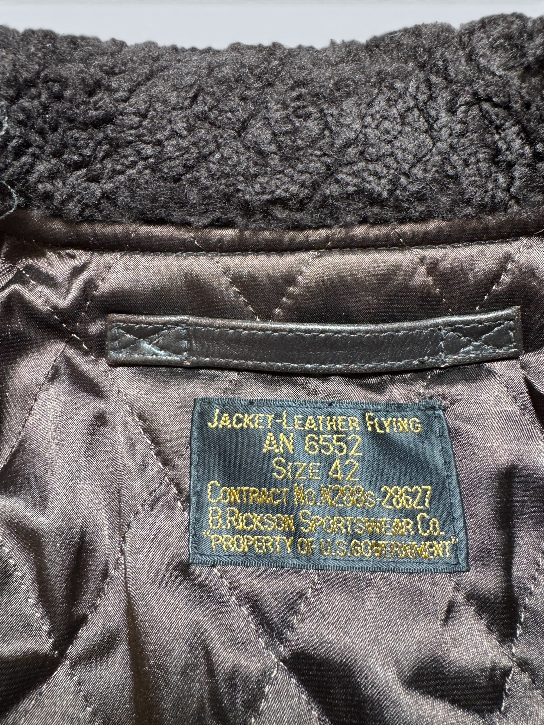 Jacket cuir cowhide flight AN-6552 Buzz Rickson’s Japan usn nose art black 00’s - 42 (L/XL)