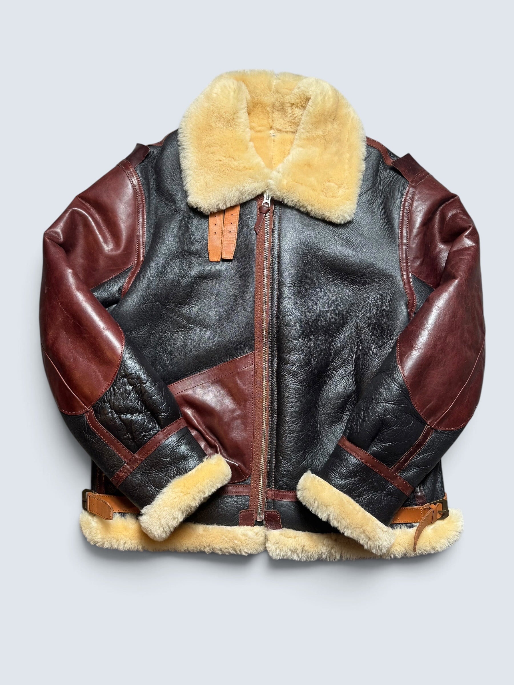 Jacket cuir bomber flight shearling B-3 Patton L.K Style Limited usaf black - 46 (2XL)