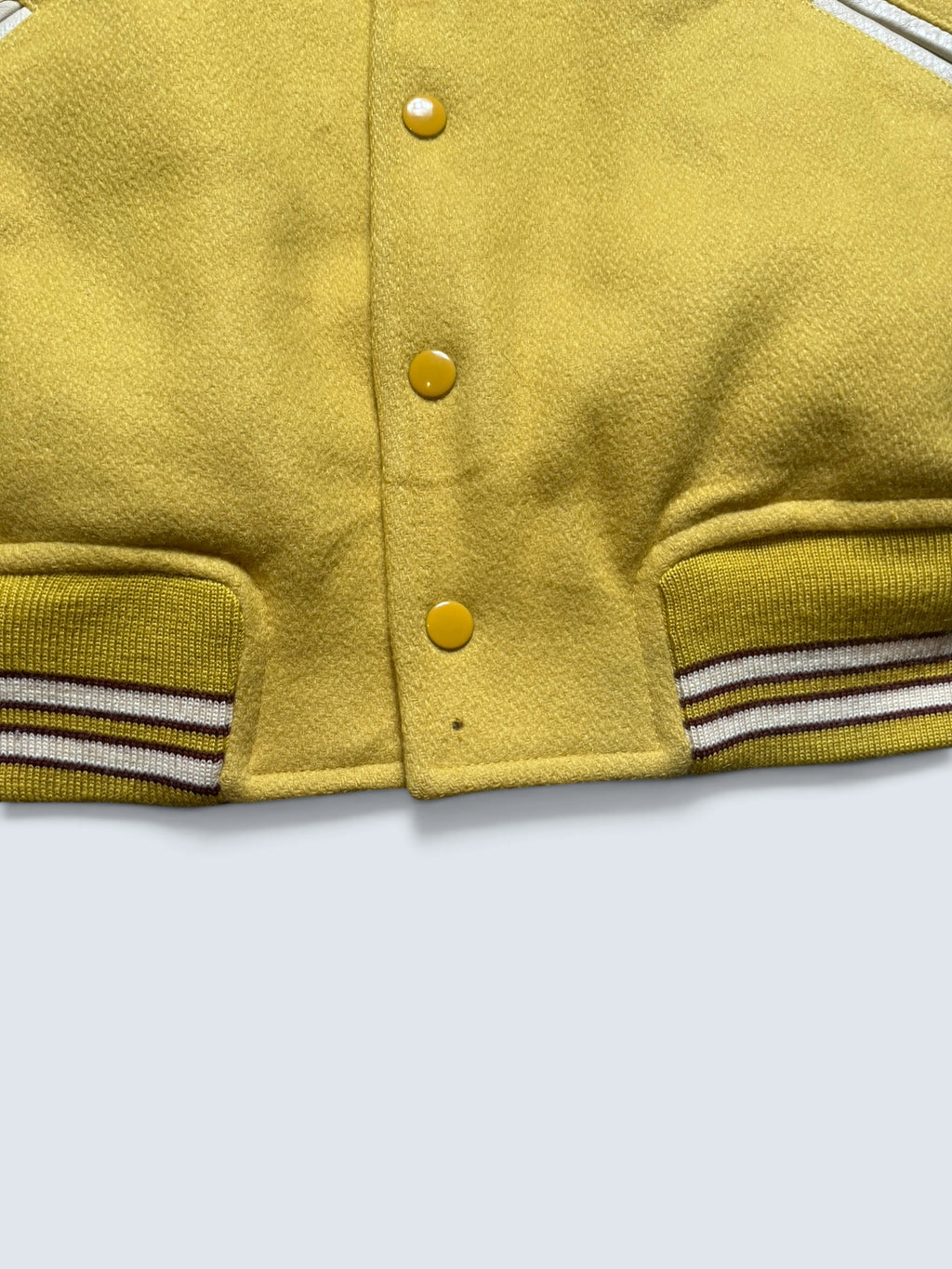 Jacket teddy varsity baseball coton & leather Atsuki Onishi made in Japan yellow vintage 90’s - M