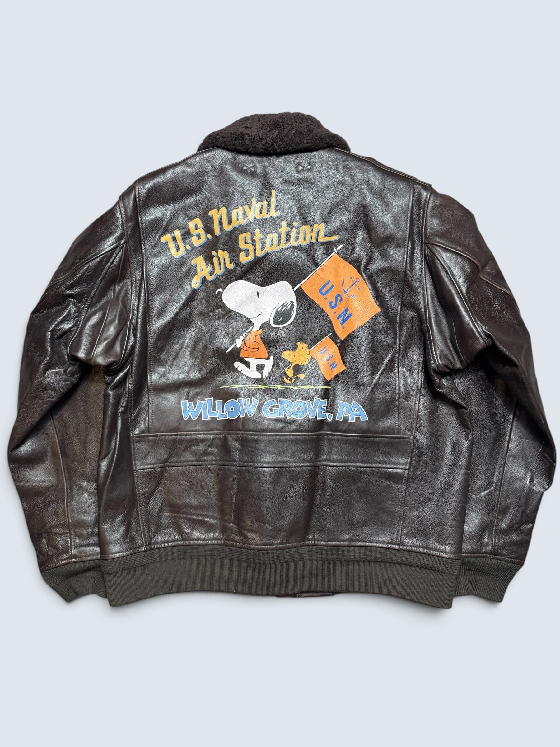 Jacket cuir cowhide flight AN-6552 Buzz Rickson’s Japan usn nose art black 00’s - 42 (L/XL)
