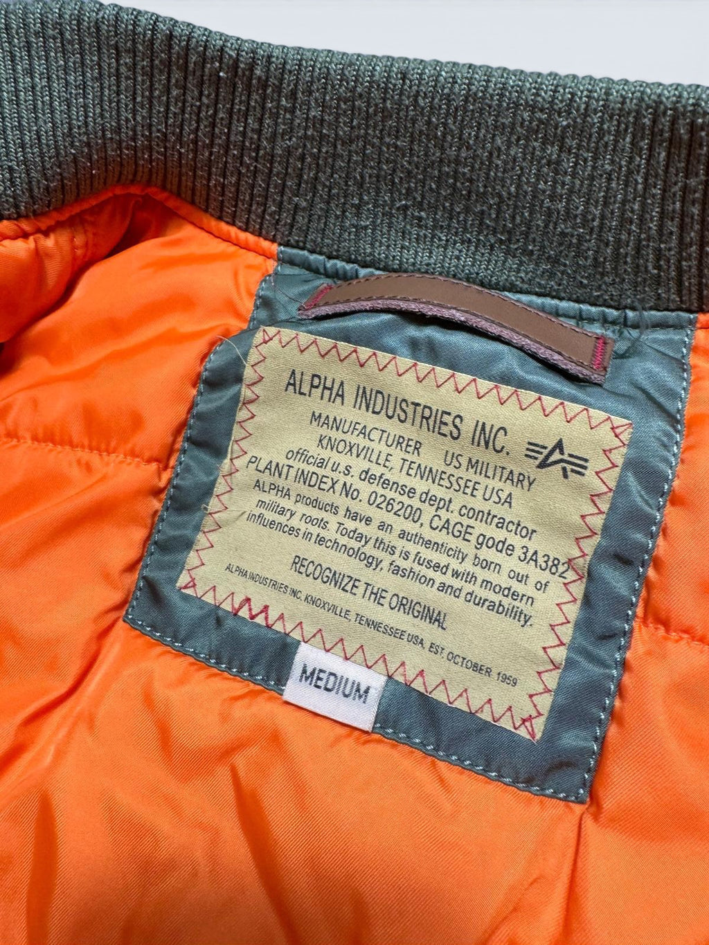 Jacket nylon bomber flight Ma-1 Alpha Industries usaf sage green - M