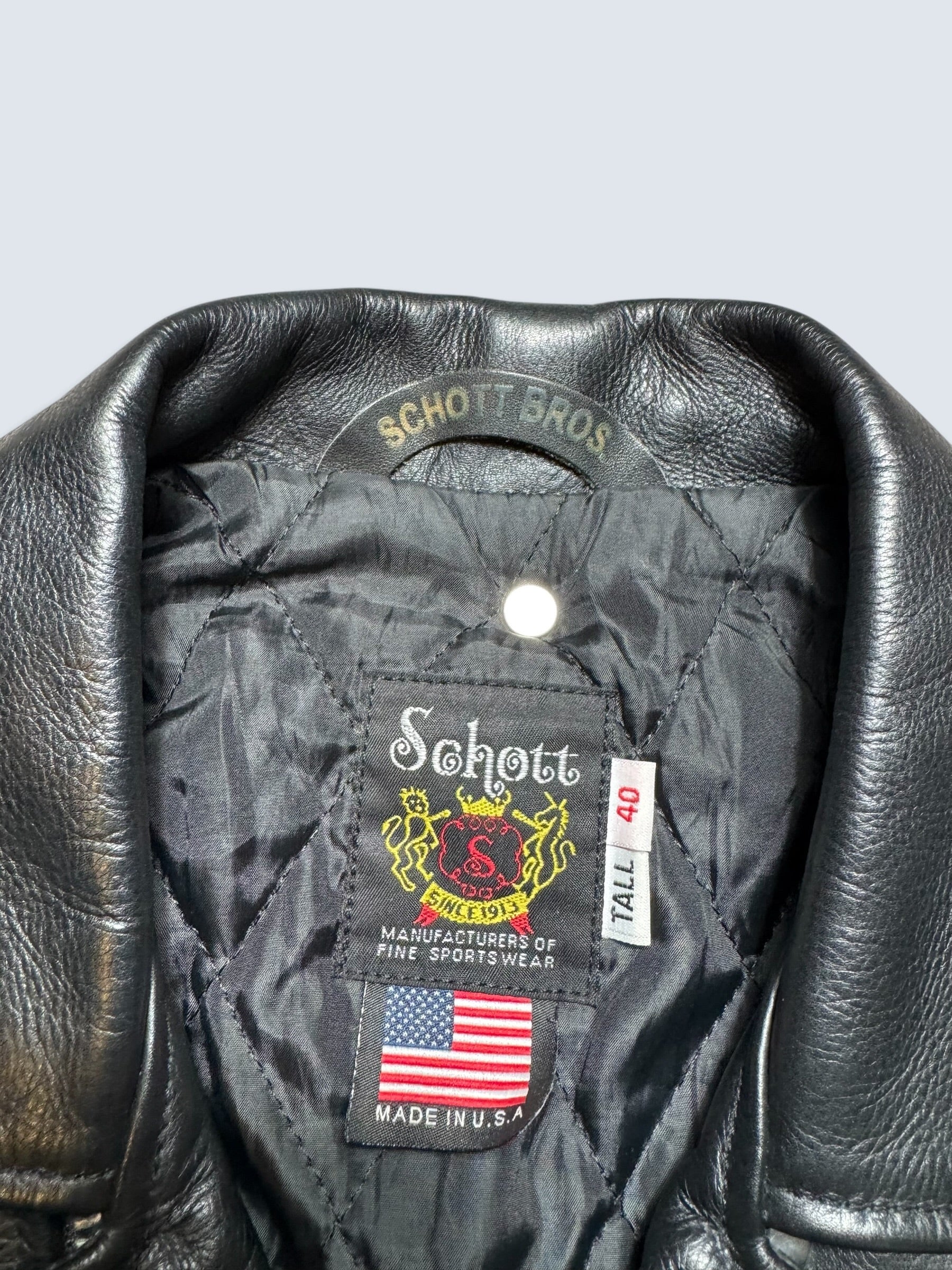 Jacket cuir cowhide biker/motorcycle Perfecto Schott Bros. Japan exclusive 7164 made in USA black 00's - 40 (M/L)