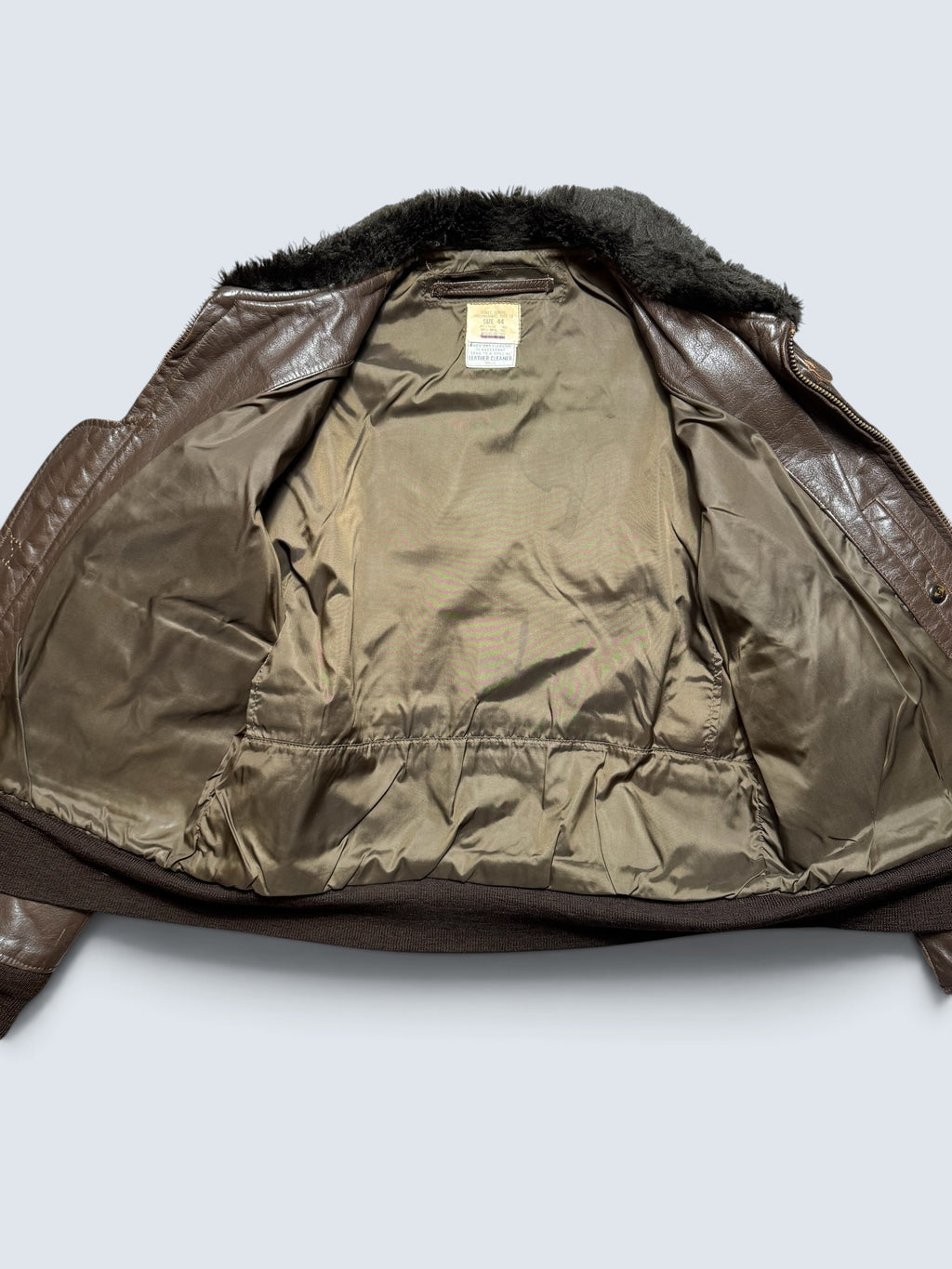 Jacket cuir goatskin flight G-1 original US Navy Brill Bros 1975 Vietnam Era - 44 (XL)