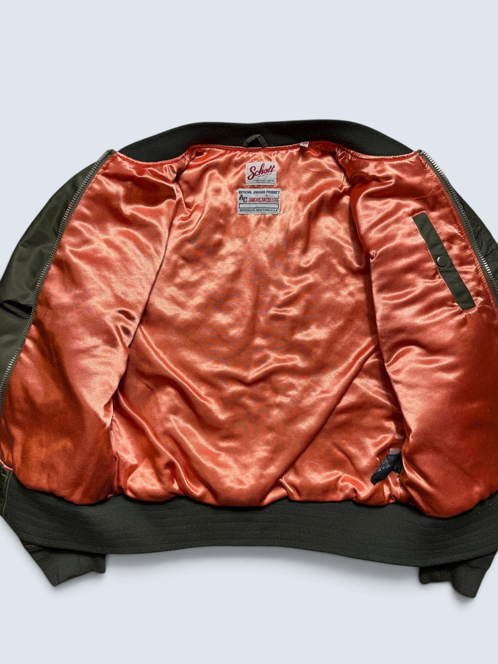 Jacket bomber flight style ma-1 Schott NYC limited edition airborne japan kaki - M/L
