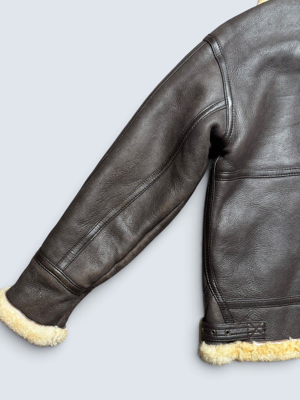 Jacket cuir flight shearling B-3 Avirex made in USA usaf black vintage 80’s - 38 (M)