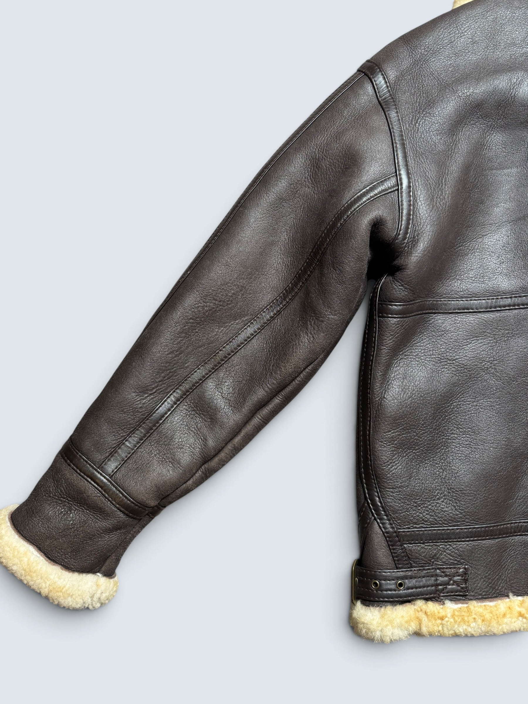 Jacket cuir flight shearling B-3 Avirex made in USA usaf black vintage 80’s - 38 (M)