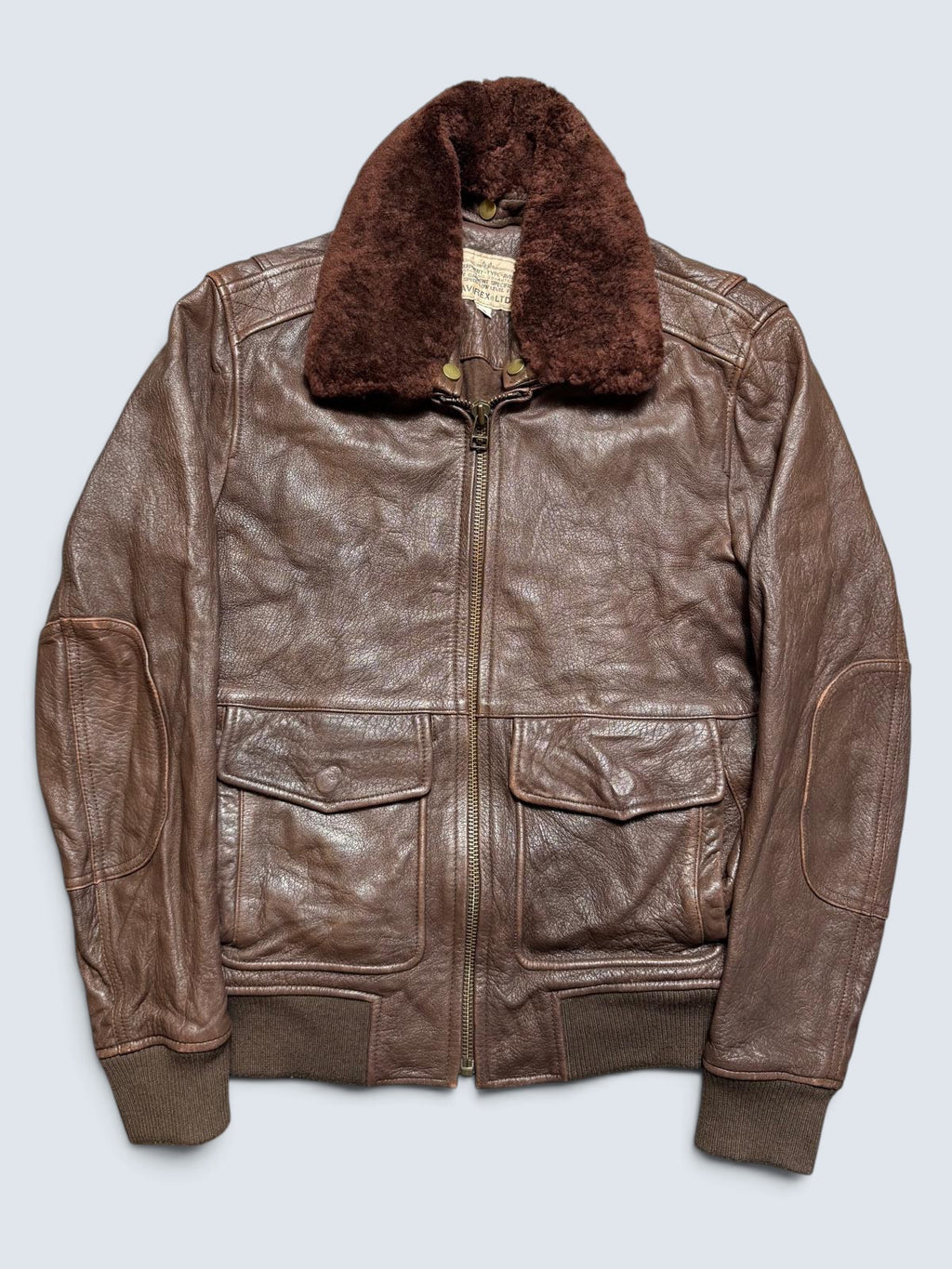 Jacket cuir cowhide flight G-1/A-2 hybrid Avirex Japan exclusive brown 00’s - S/M