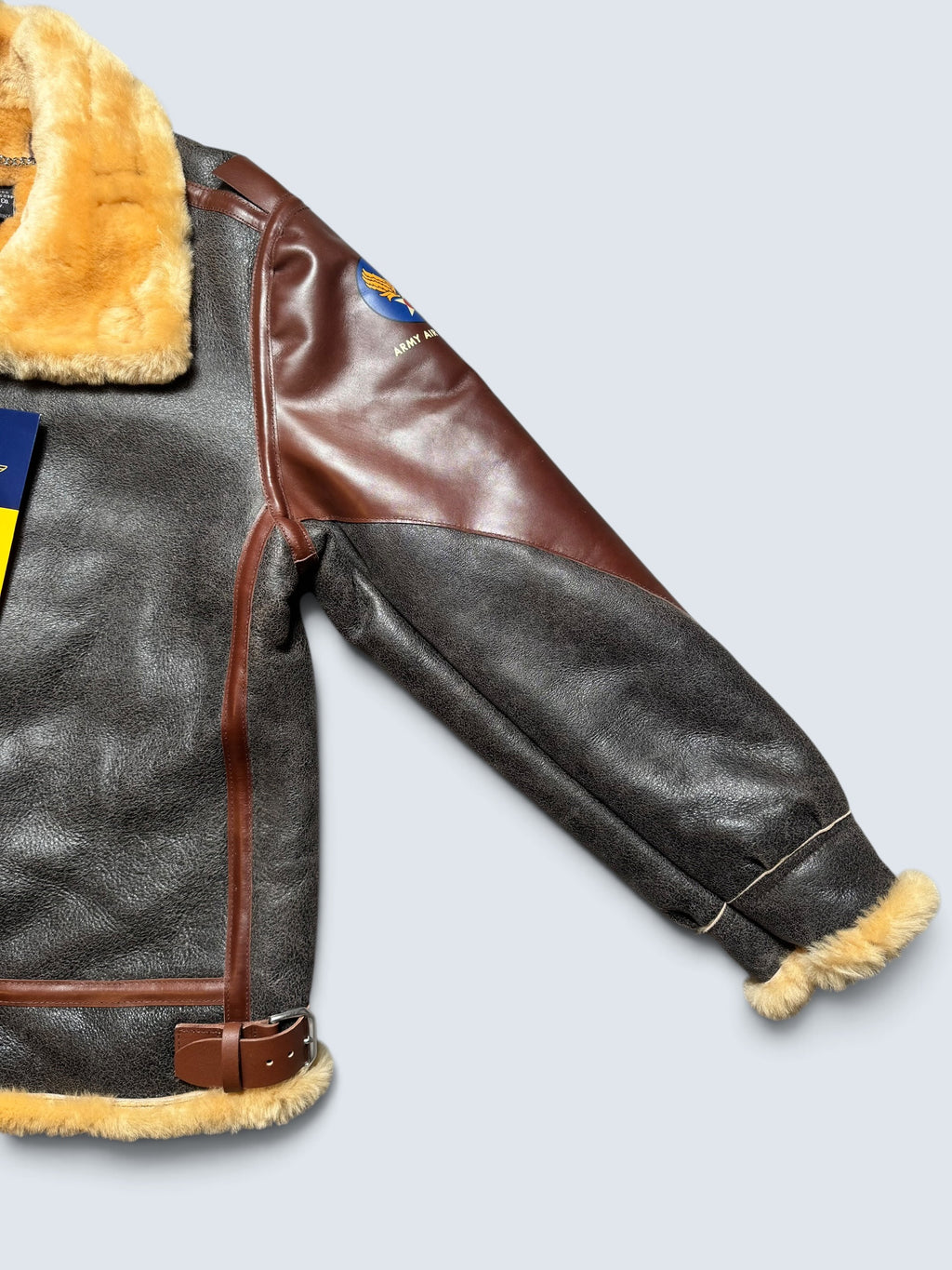 Jacket cuir bomber flight shearling B-3 Patton Toys Mccoy Japan usaf black & brown 2020 - 40 (M)
