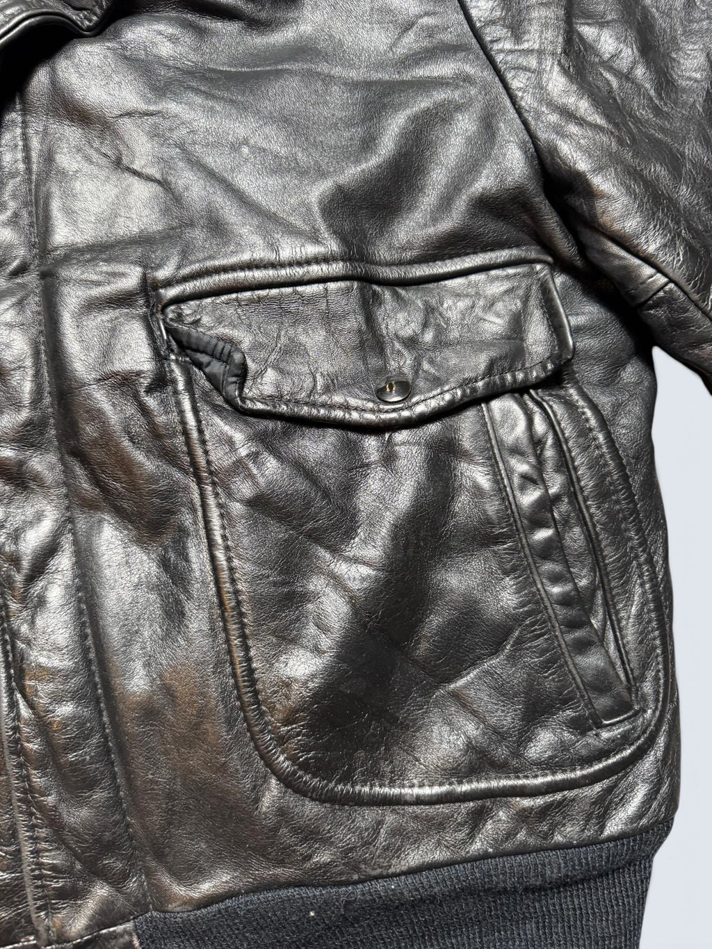 Jacket cuir cowhide flight bomber Cooper made in USA black 70’s - 40 (M)
