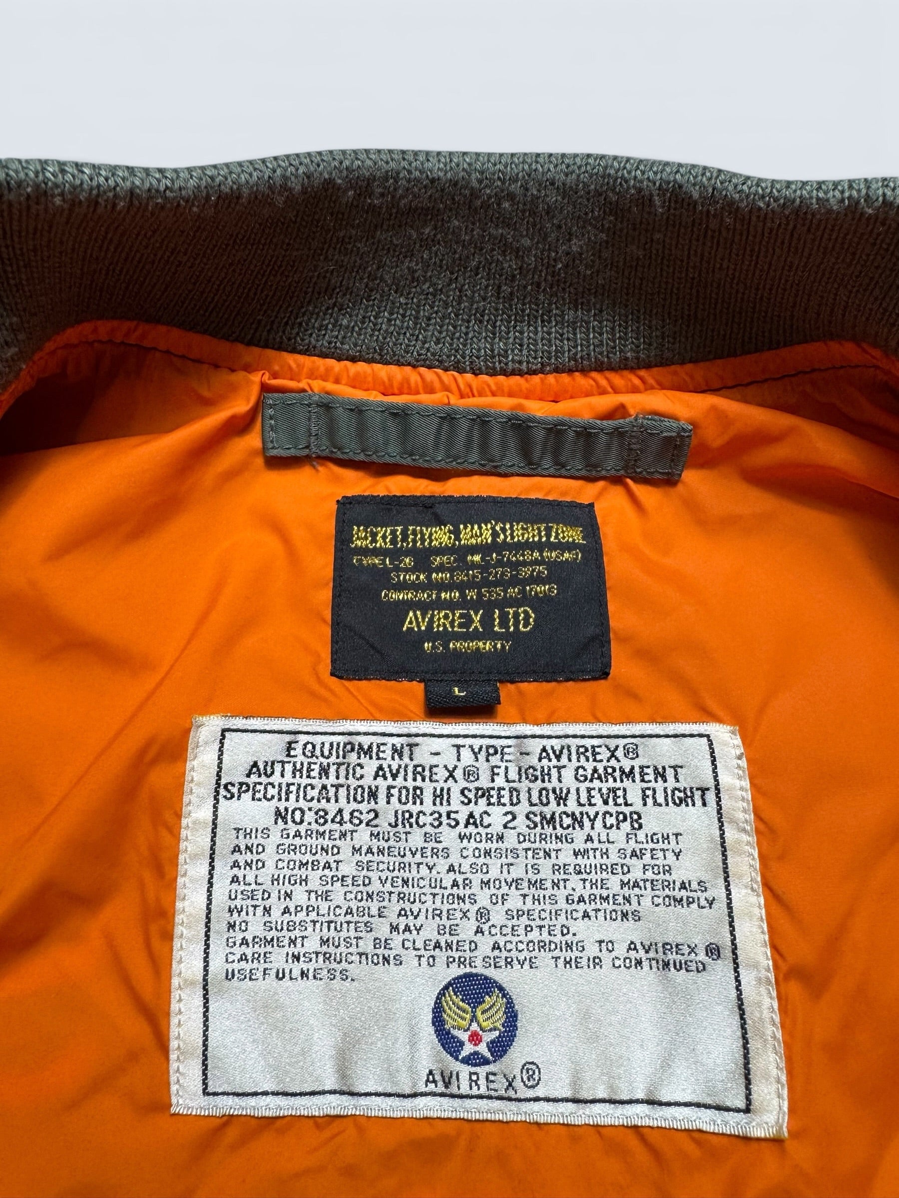 Jacket bomber flight L-2b Avirex LTD 334th FS usaf full patch kaki vintage 00’s - M