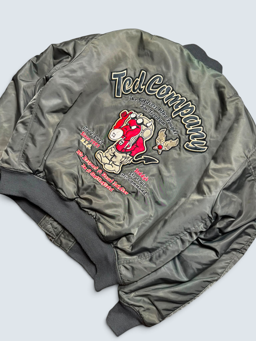 Jacket bomber fly ma-1 Tedman Company Devil made in Japan usaf kaki vintage 00’s - M