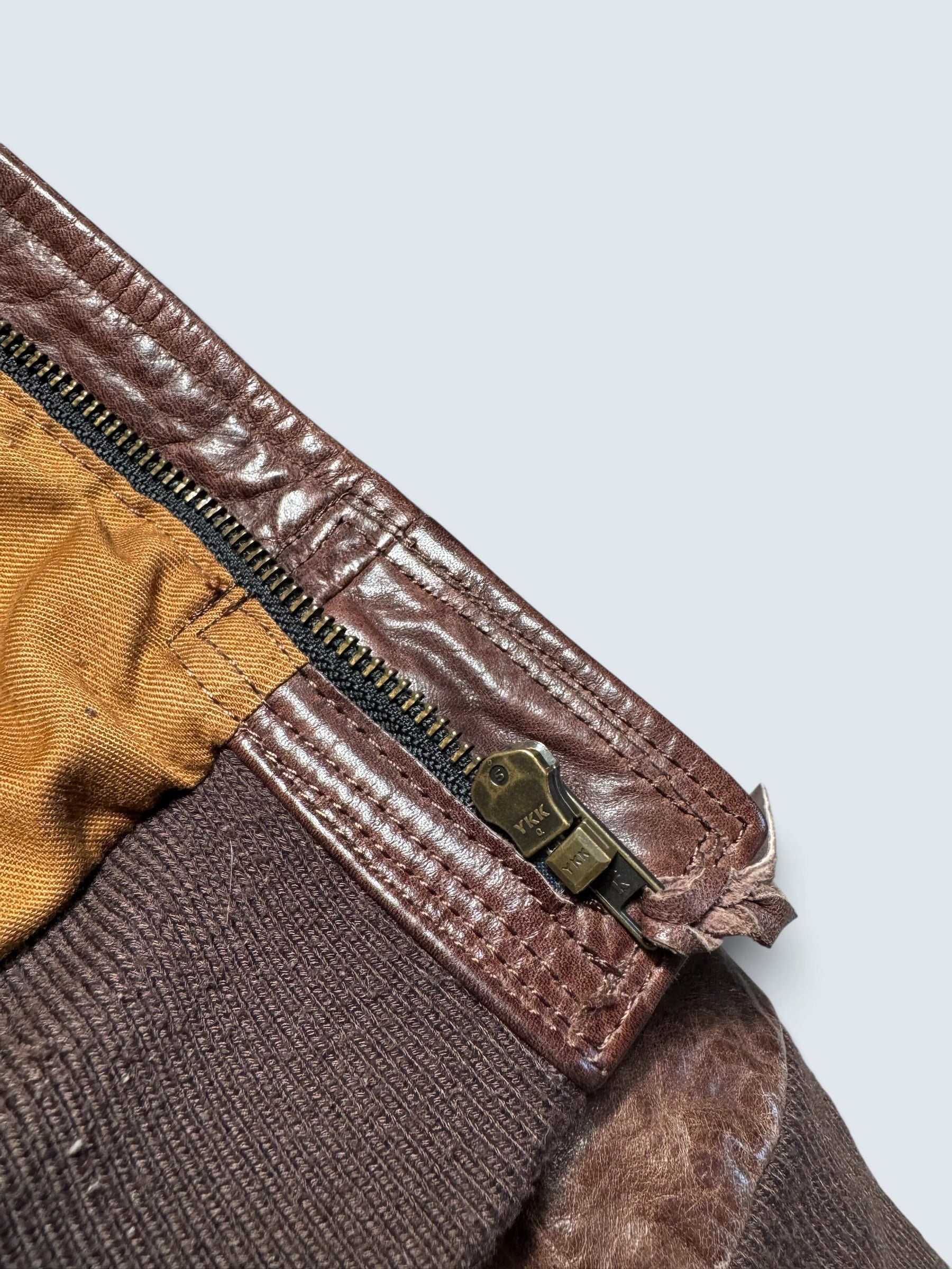 Jacket cuir horsehide flight A-2 Curphey Leather Hell's Angels patch & nose art usaf brown - 40 (M)