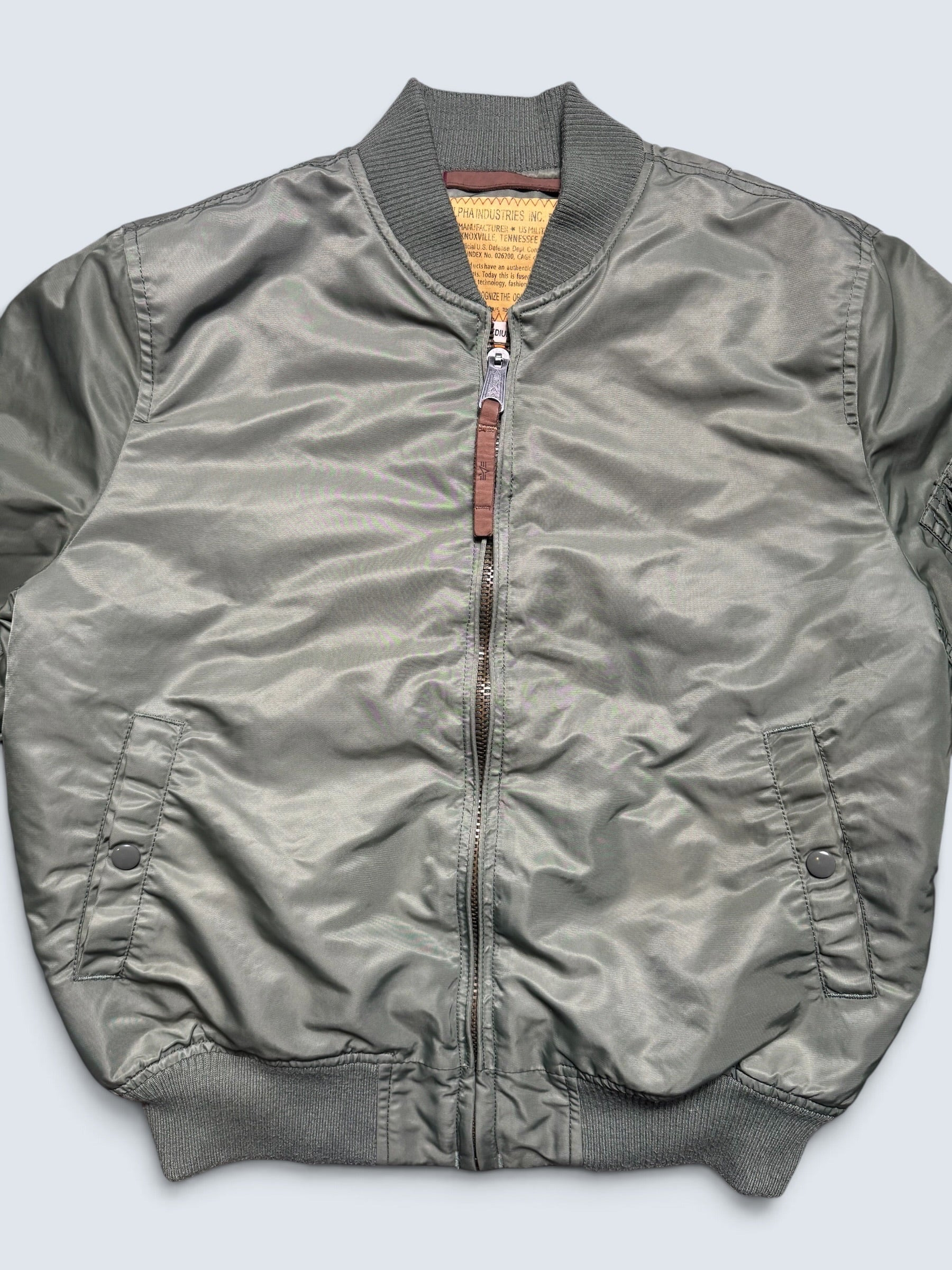 Jacket nylon bomber flight Ma-1 Alpha Industries usaf sage green - M