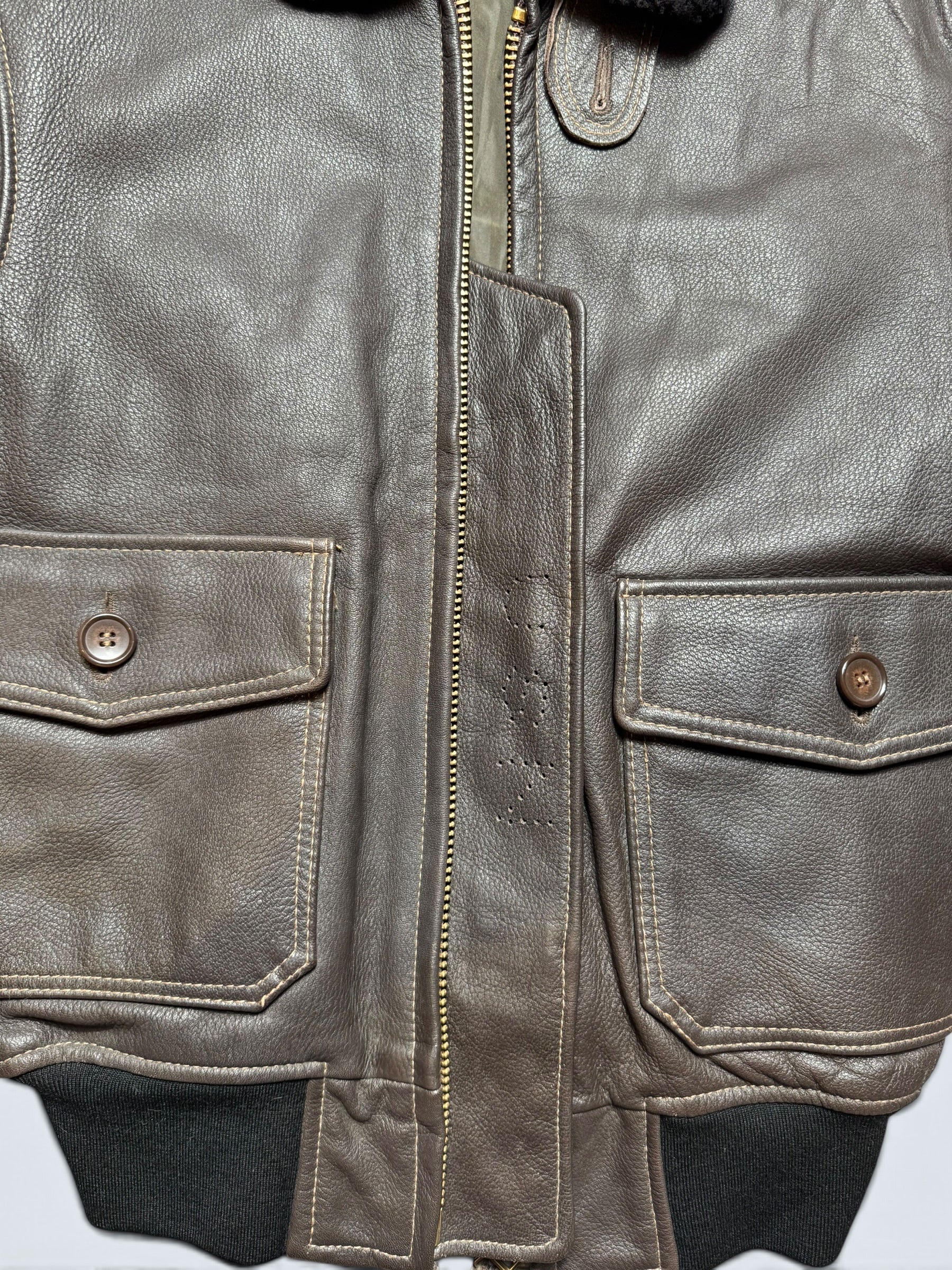 Jacket cuir flight Tedman Company G-1 usn made in Japan dark brown 00’s - S/M