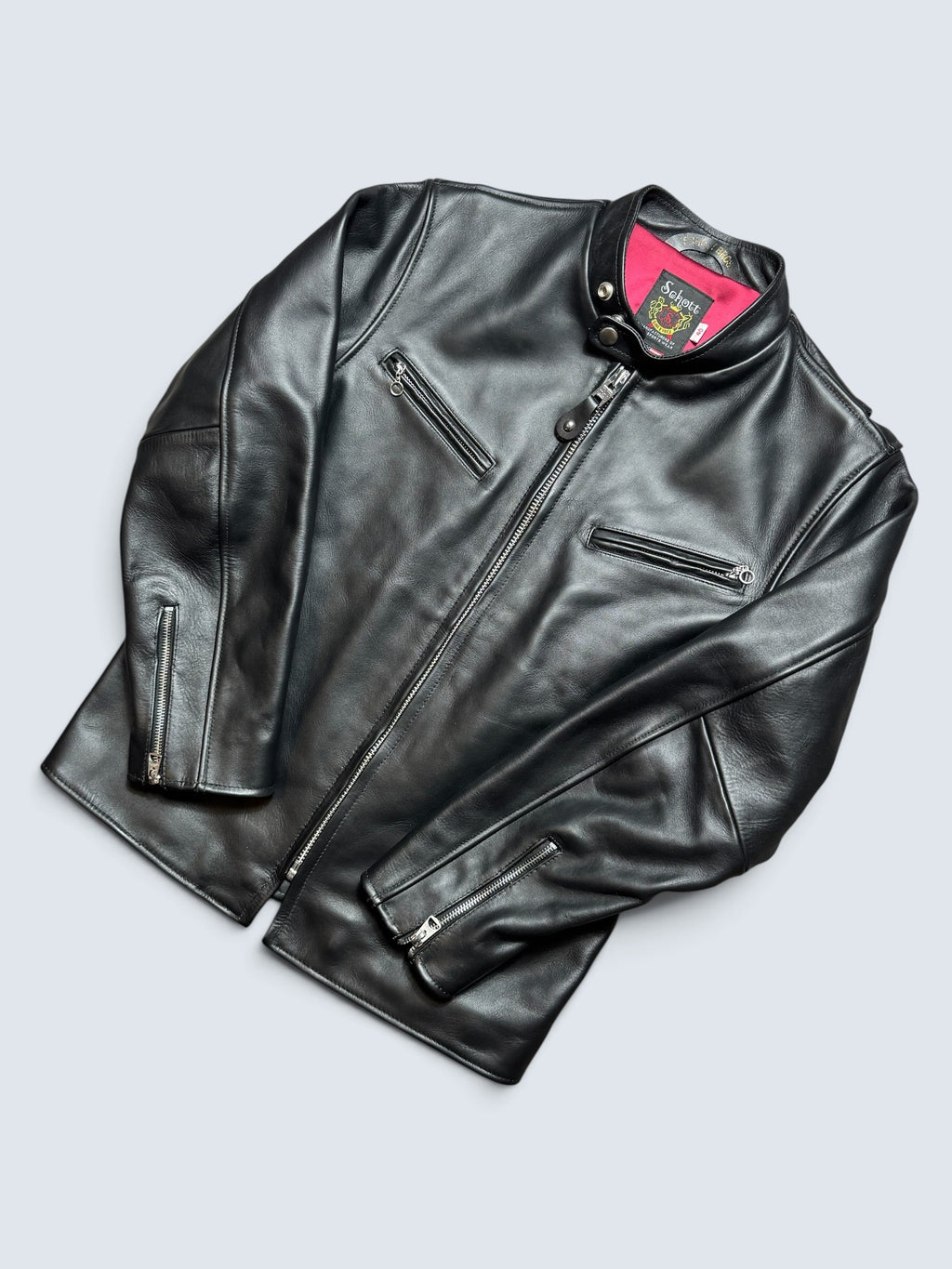 Jacket cuir cowhide Cafe Racer motorcycle Schott Bros. made in USA 641xx Japan exclusive black 00's -  40 (M/L)