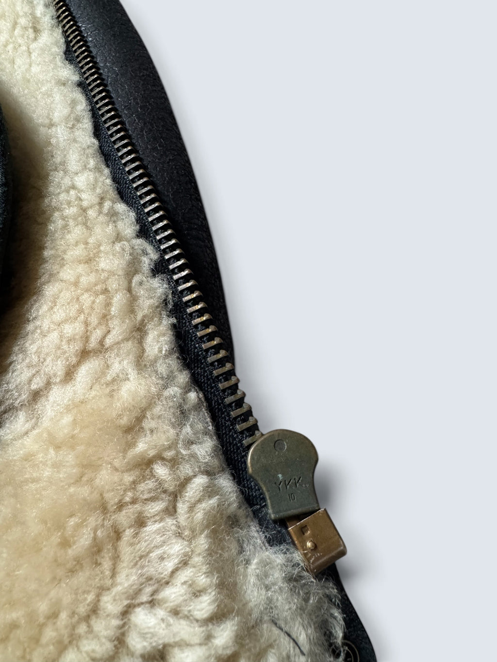 Jacket cuir flight shearling B-3 Octopus Army usaf black vintage 1992 - 38 (S)