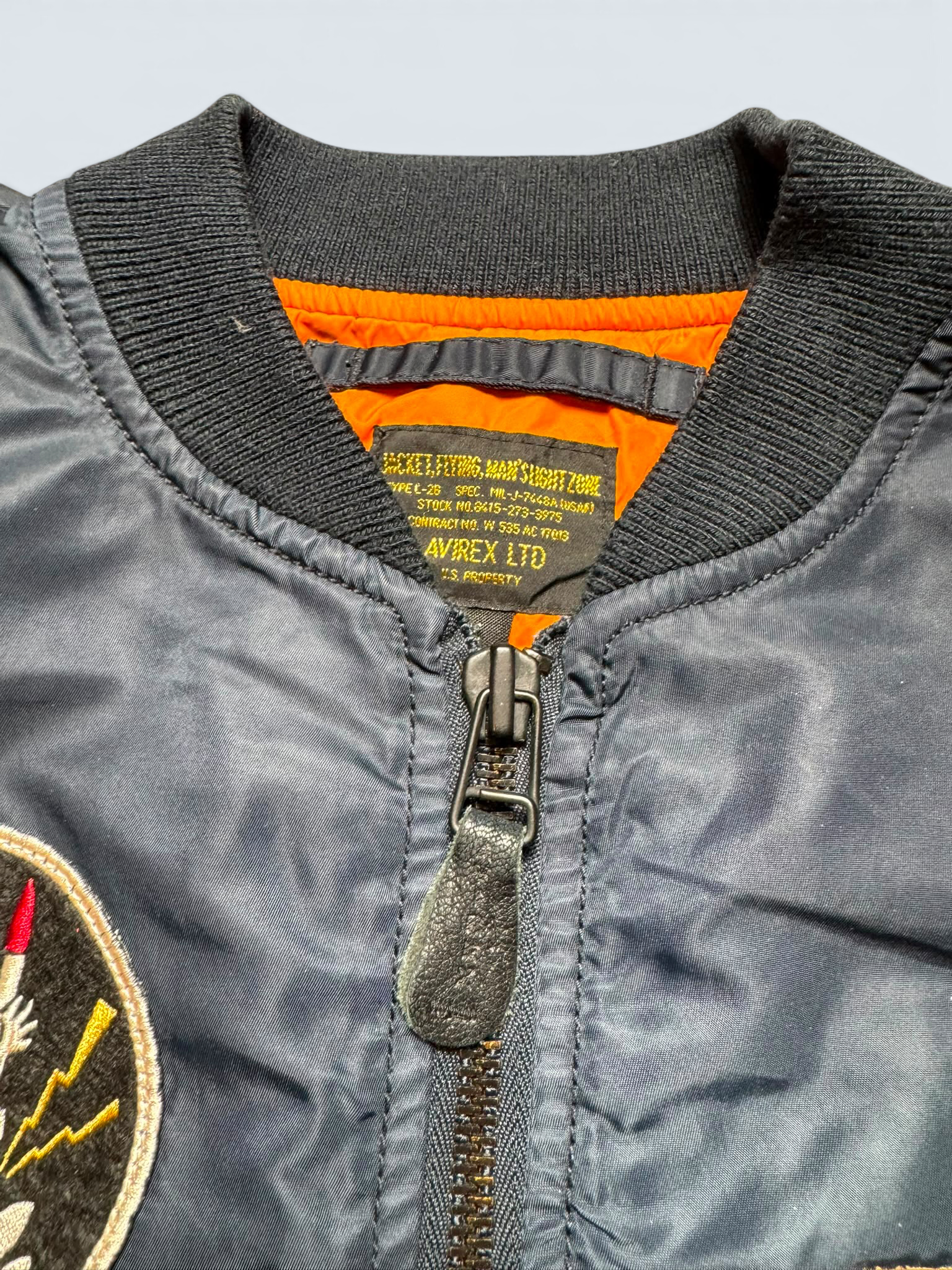 Jacket bomber flight L-2b Avirex ltd Japan exclusive top gun usaf full patch navy 00’s - S/M