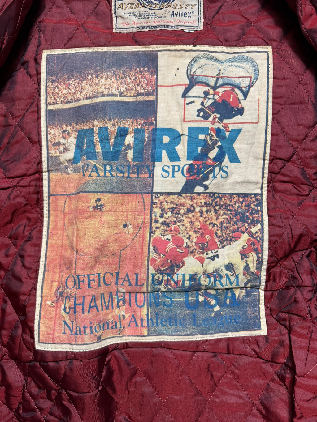Jacket cuir varsity baseball sport Avirex ltd usa beige vintage 90’s - L