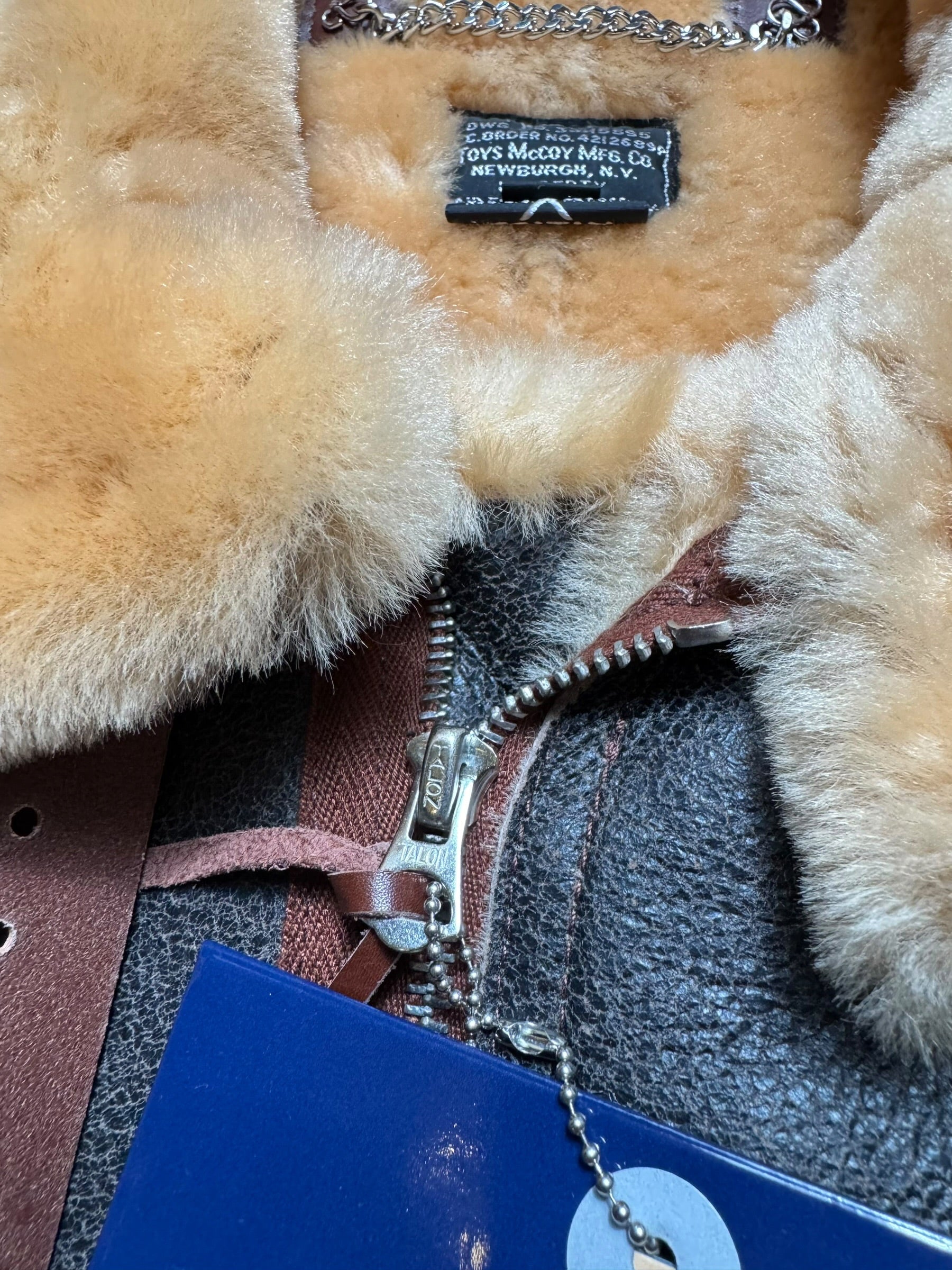 Jacket cuir bomber flight shearling B-3 Patton Toys Mccoy Japan usaf black & brown 2020 - 40 (M)