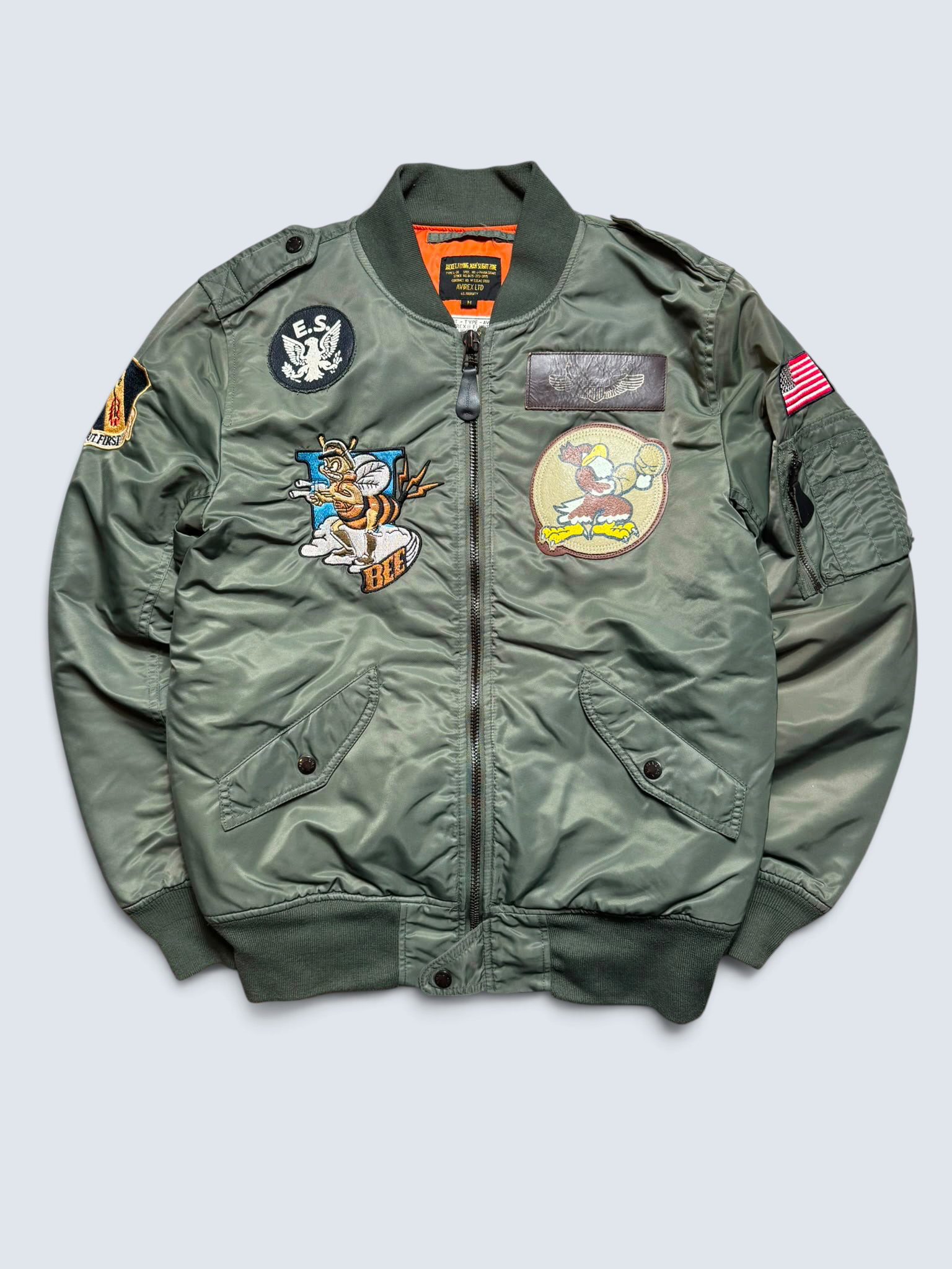Jacket bomber flight L-2b Avirex ltd 334th FS usaf Japan exclusive kaki vintage 00’s - M