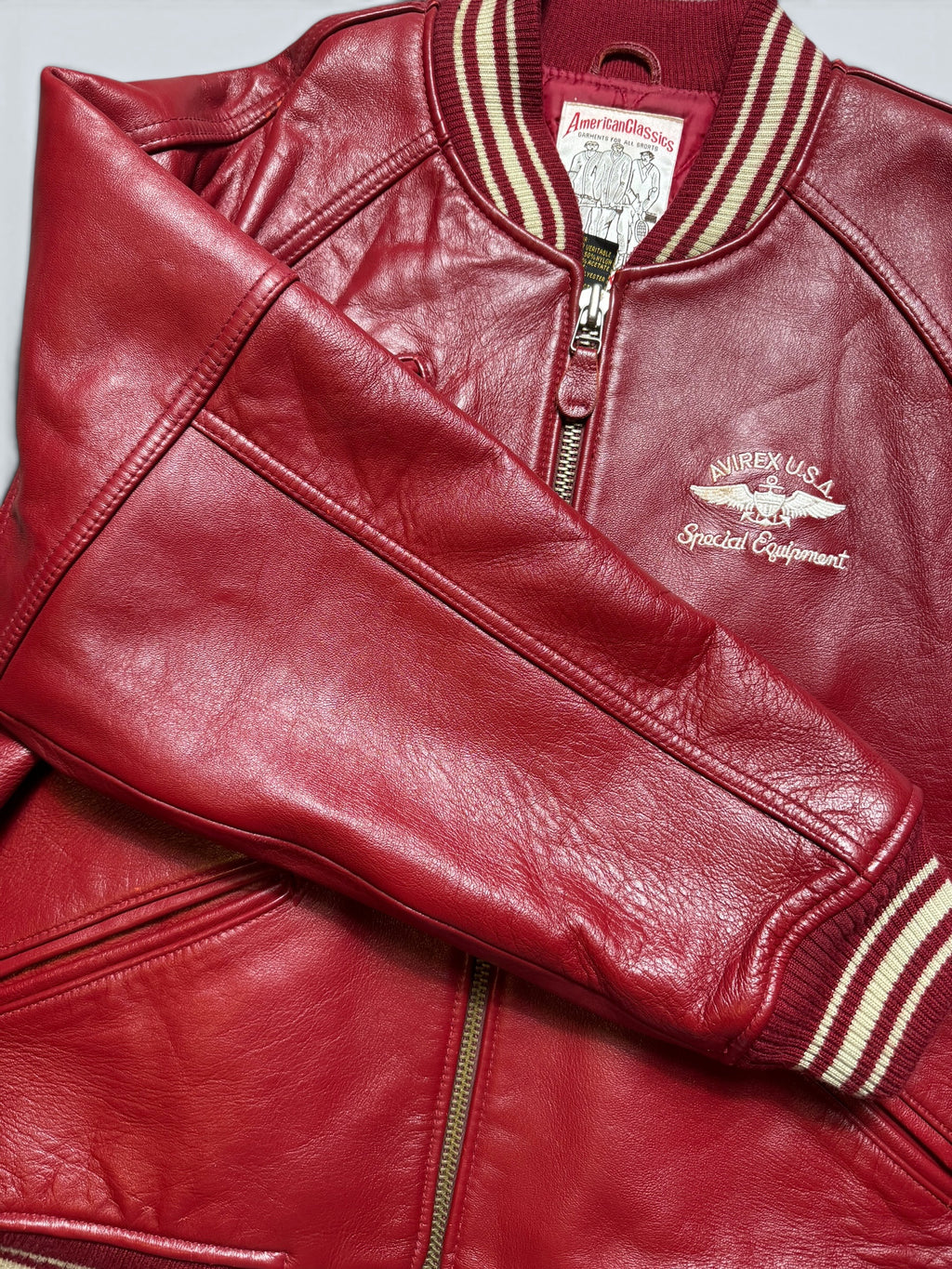 Jacket leather varsity sport Avirex ltd usa Japan exclusive red vintage 00’s - M