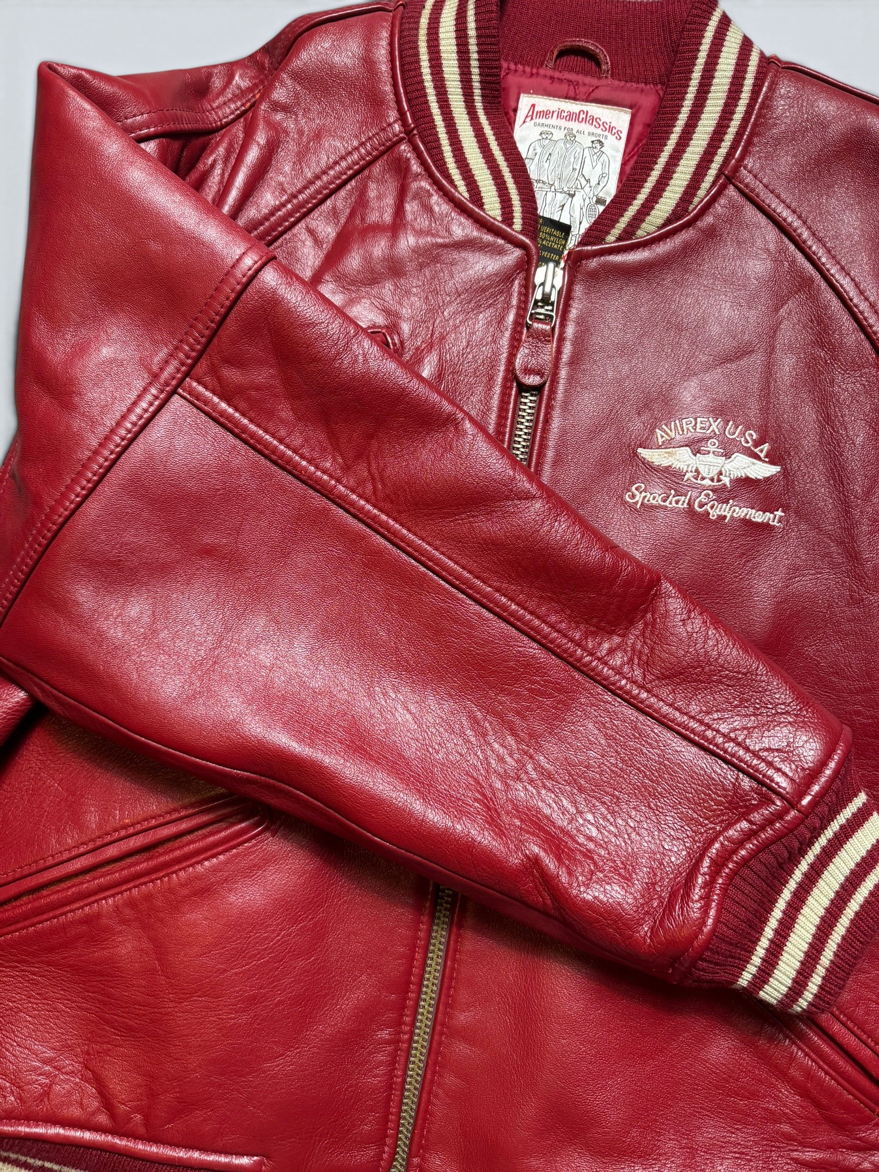 Jacket leather varsity sport Avirex ltd usa Japan exclusive red vintage 00’s - M
