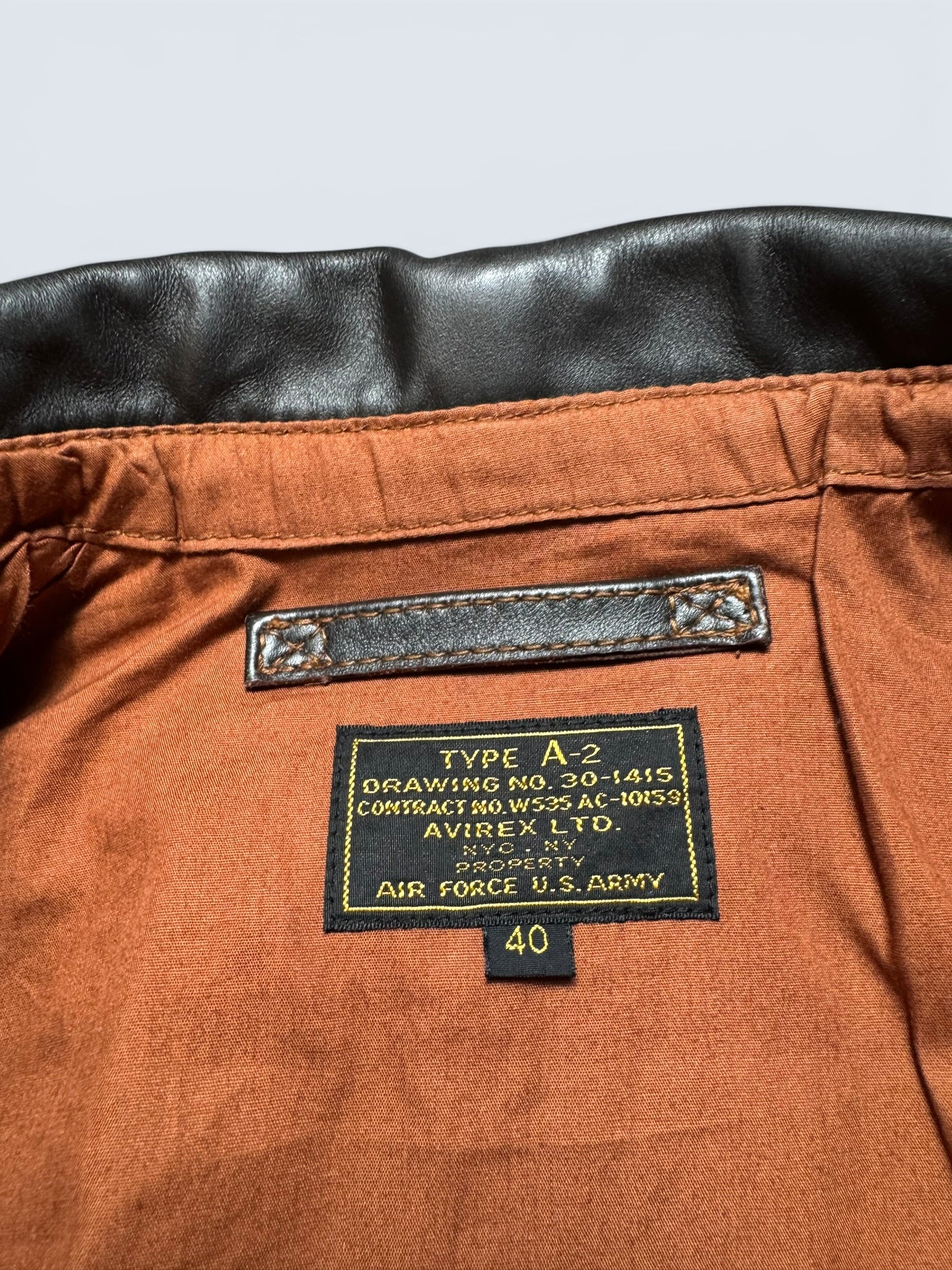 Jacket cuir cowhide flight A-2 Avirex LTD Japan exclusive usaf patch black - 40 (M)
