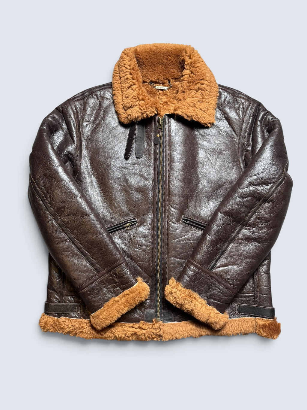Jacket cuir flight shearling B-3 Horsehide Curphey usaf brown 00’s - 42 (XL)