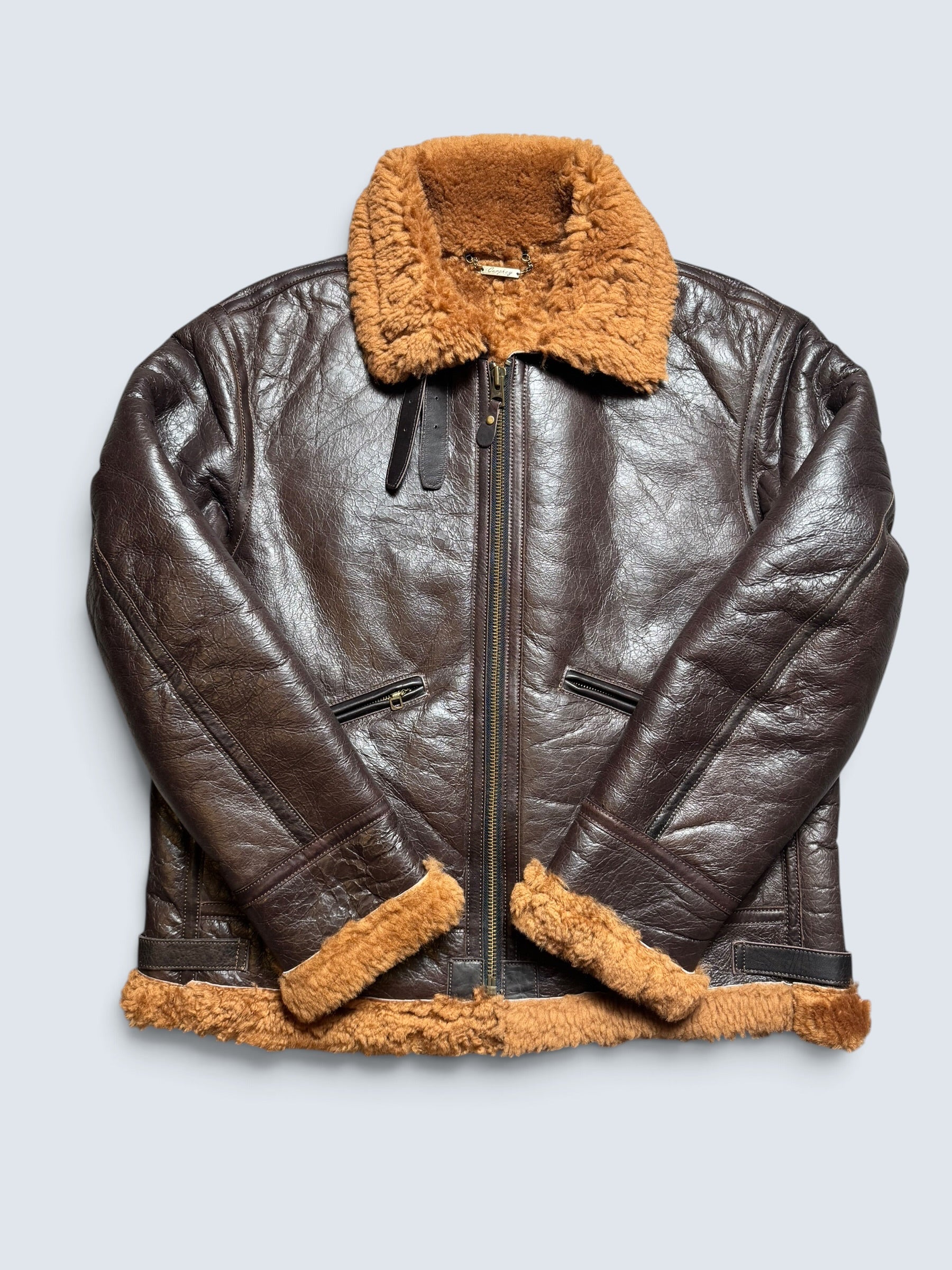 Jacket cuir flight shearling B-3 Horsehide Curphey usaf brown 00’s - 42 (XL)