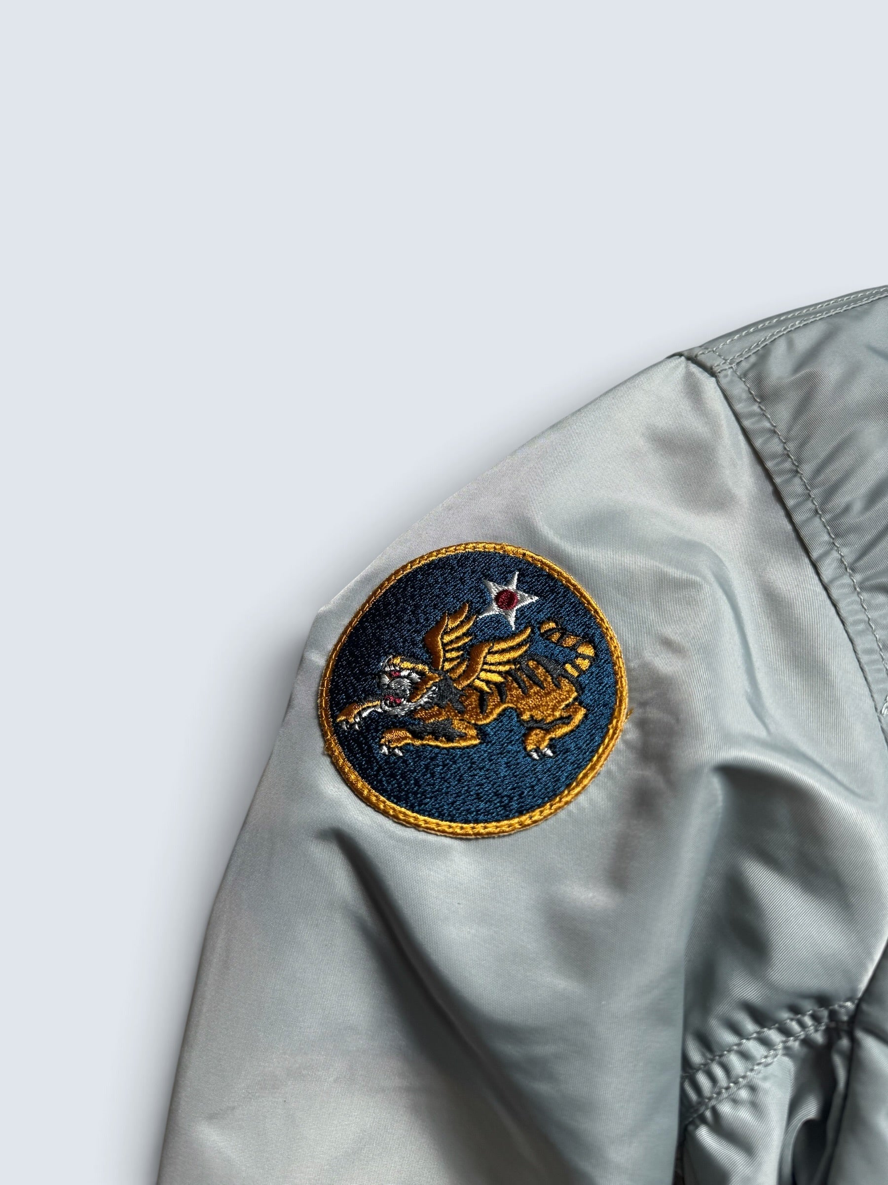 Jacket nylon bomber flight Ma-1 Avirex LTD Japan exclusive Flying Circus embroidery grey 00's - M