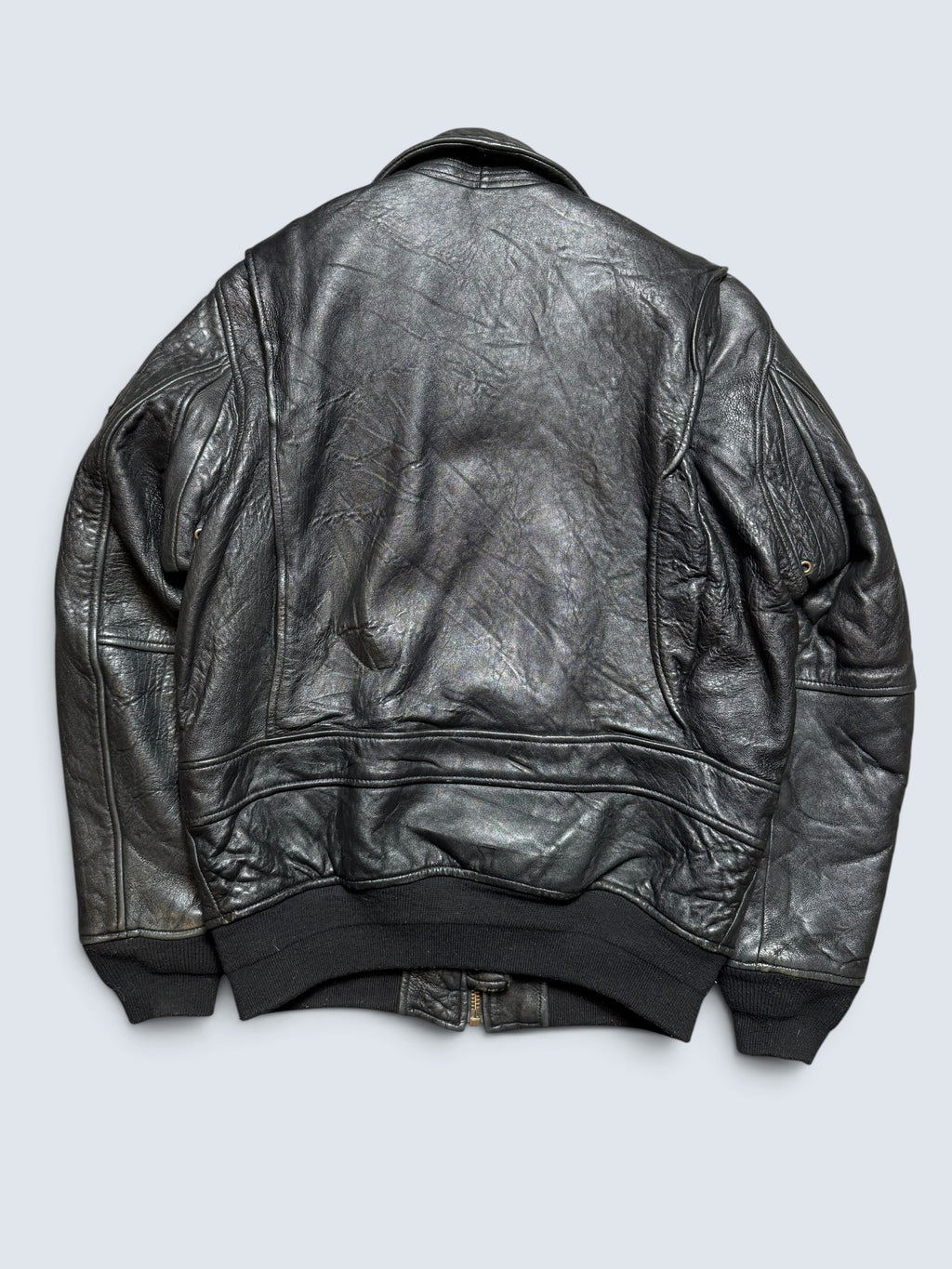 Jacket cuir cowhide flight pilot Schott NYC G-1 usn wings of gold full patch black 00's - M