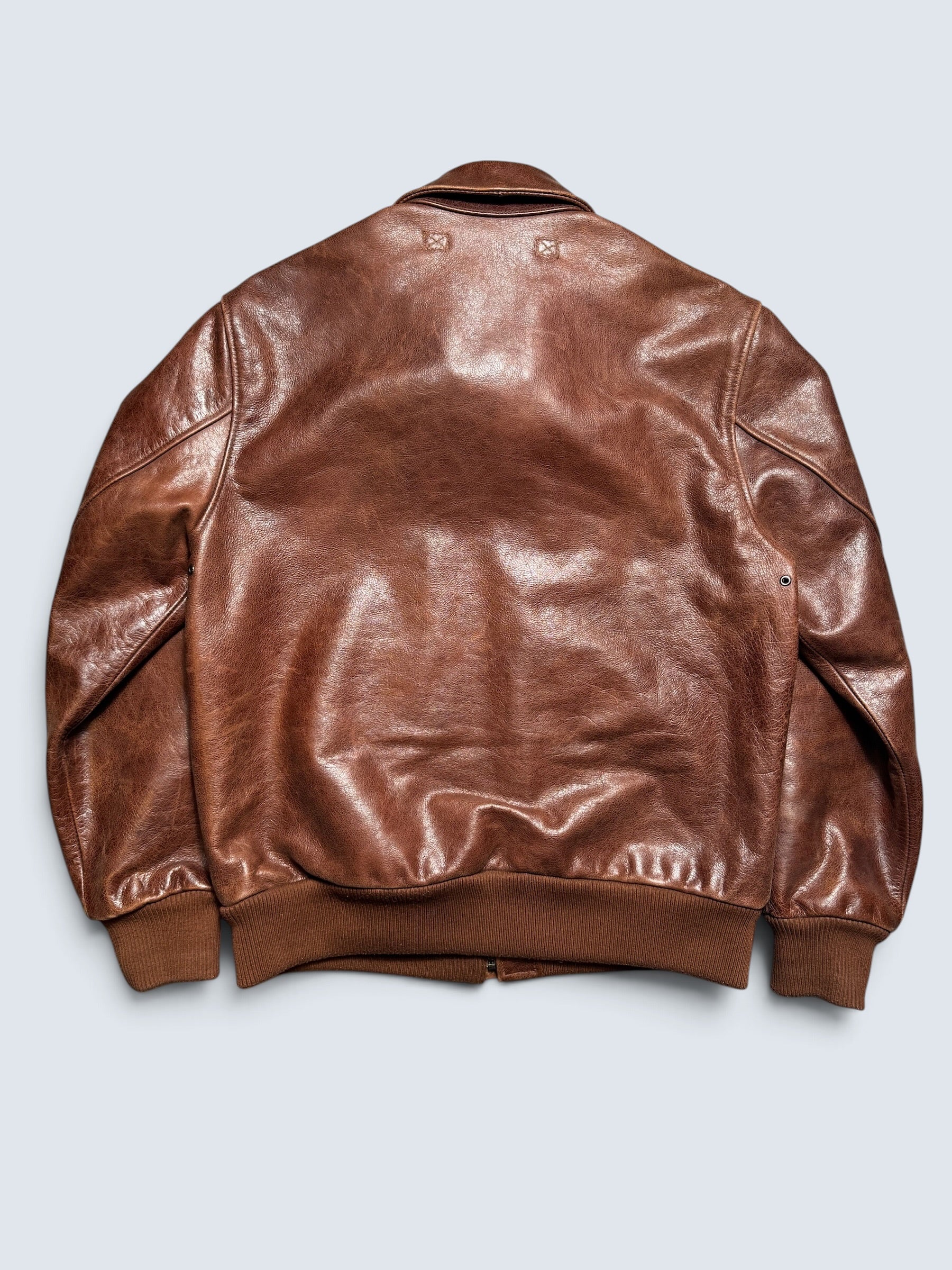 Jacket cuir cowhide bomber flight A-2 Willis & Geiger usaf brown 00's - L/XL