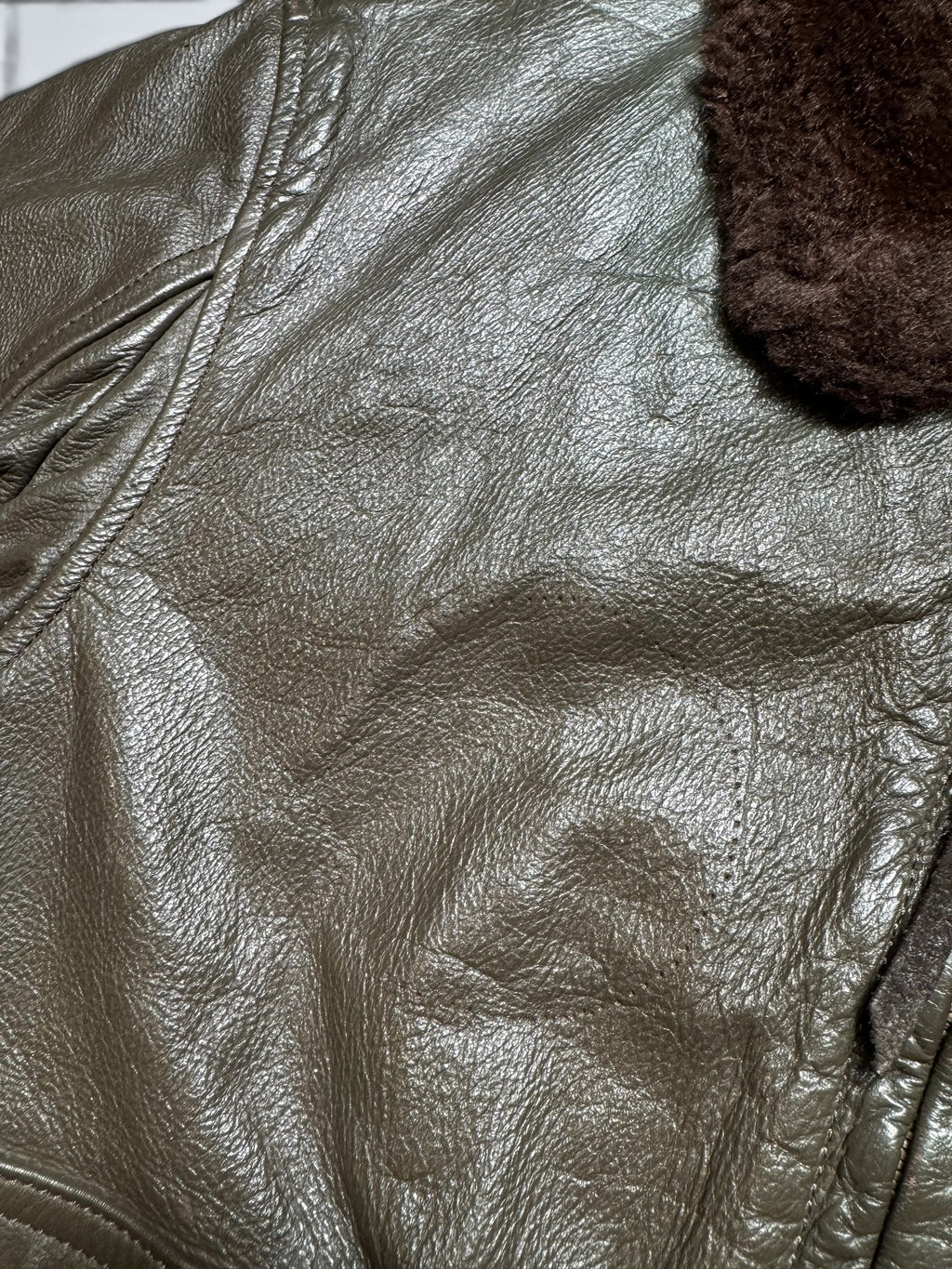 Jacket cuir goatskin flight G-1 original US Navy Ralph Edwards 1984 Cold War Era - 40 (M/L)