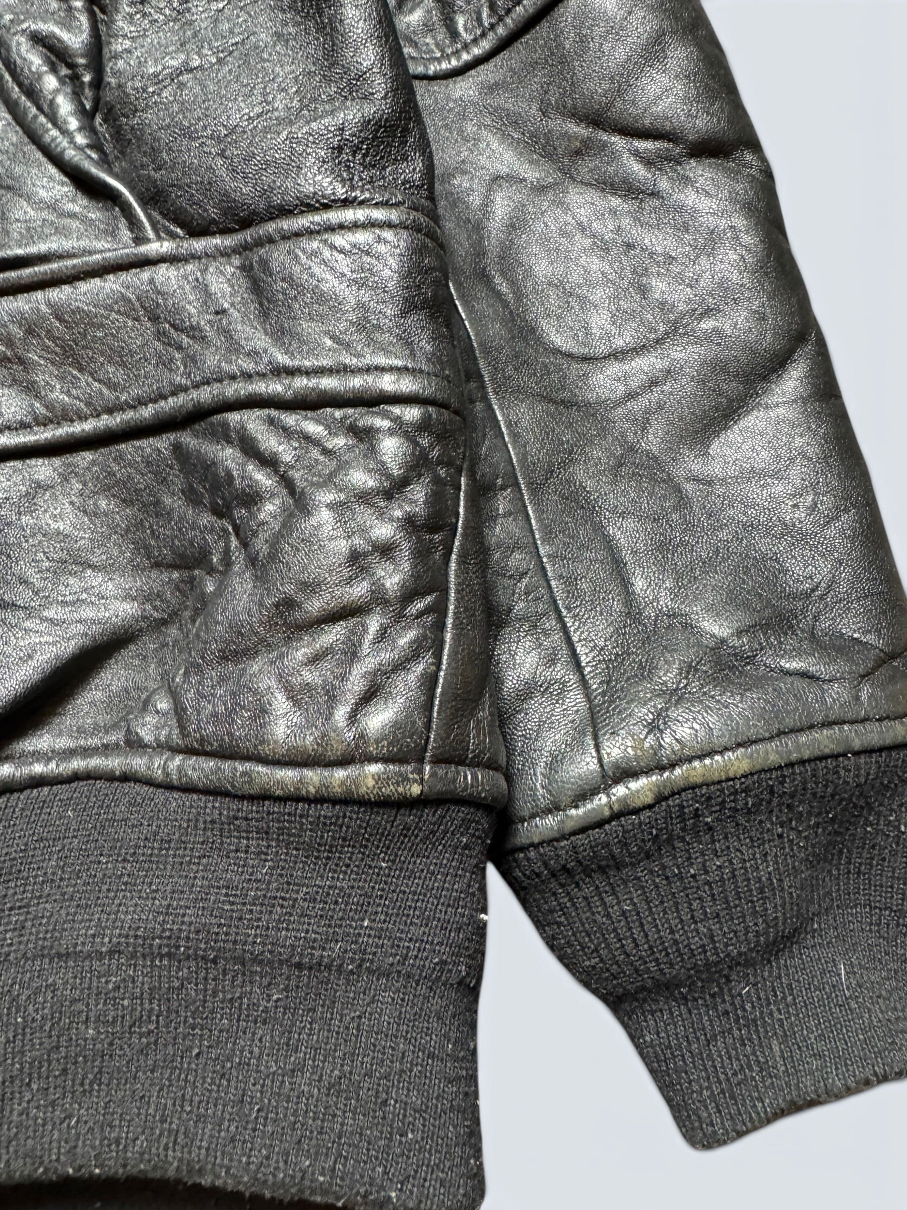 Jacket cuir cowhide flight pilot Schott NYC G-1 usn wings of gold full patch black 00's - M