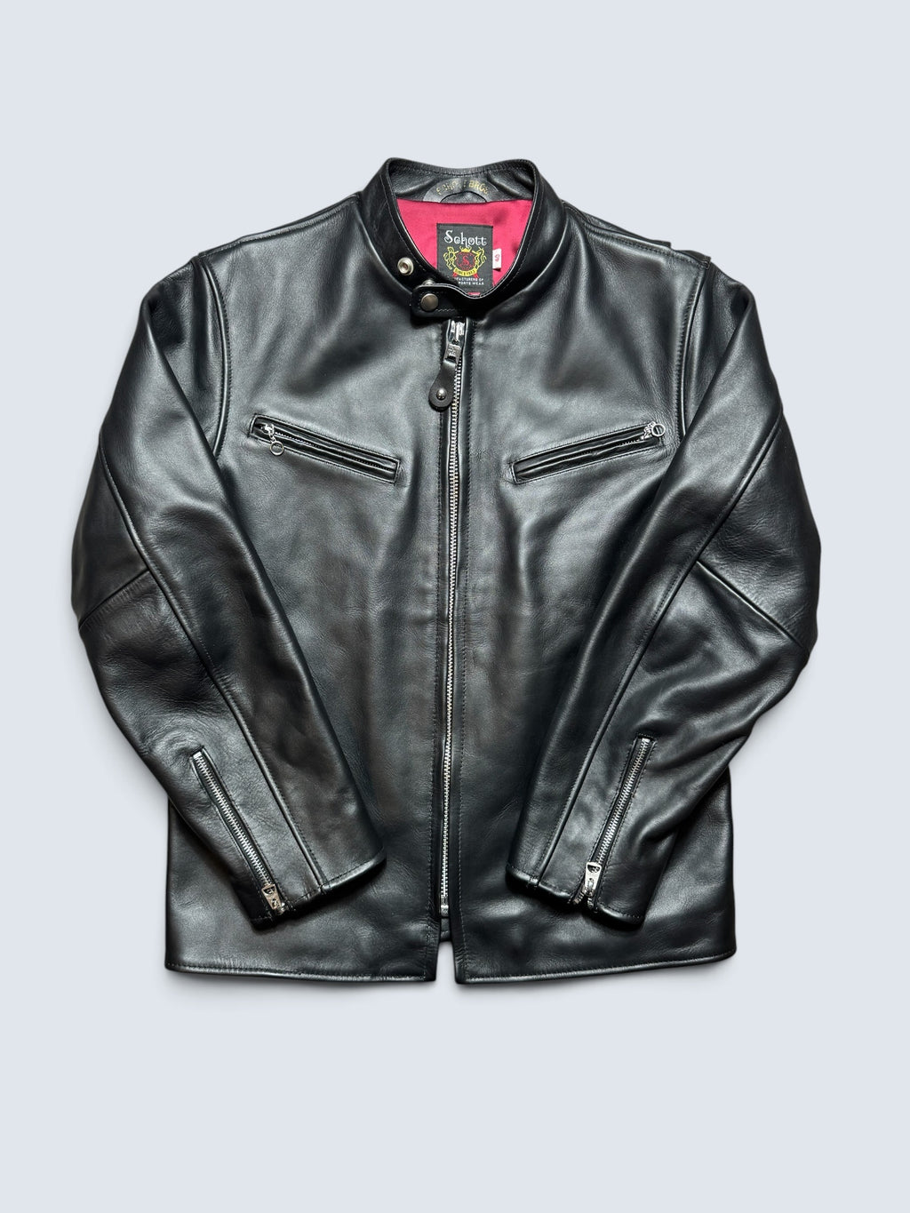 Jacket cuir cowhide Cafe Racer motorcycle Schott Bros. made in USA 641xx Japan exclusive black 00's -  40 (M/L)