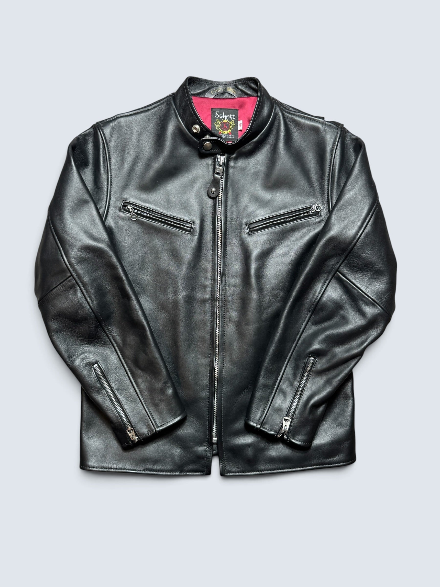 Jacket cuir cowhide Cafe Racer motorcycle Schott Bros. made in USA 641xx Japan exclusive black 00's -  40 (M/L)