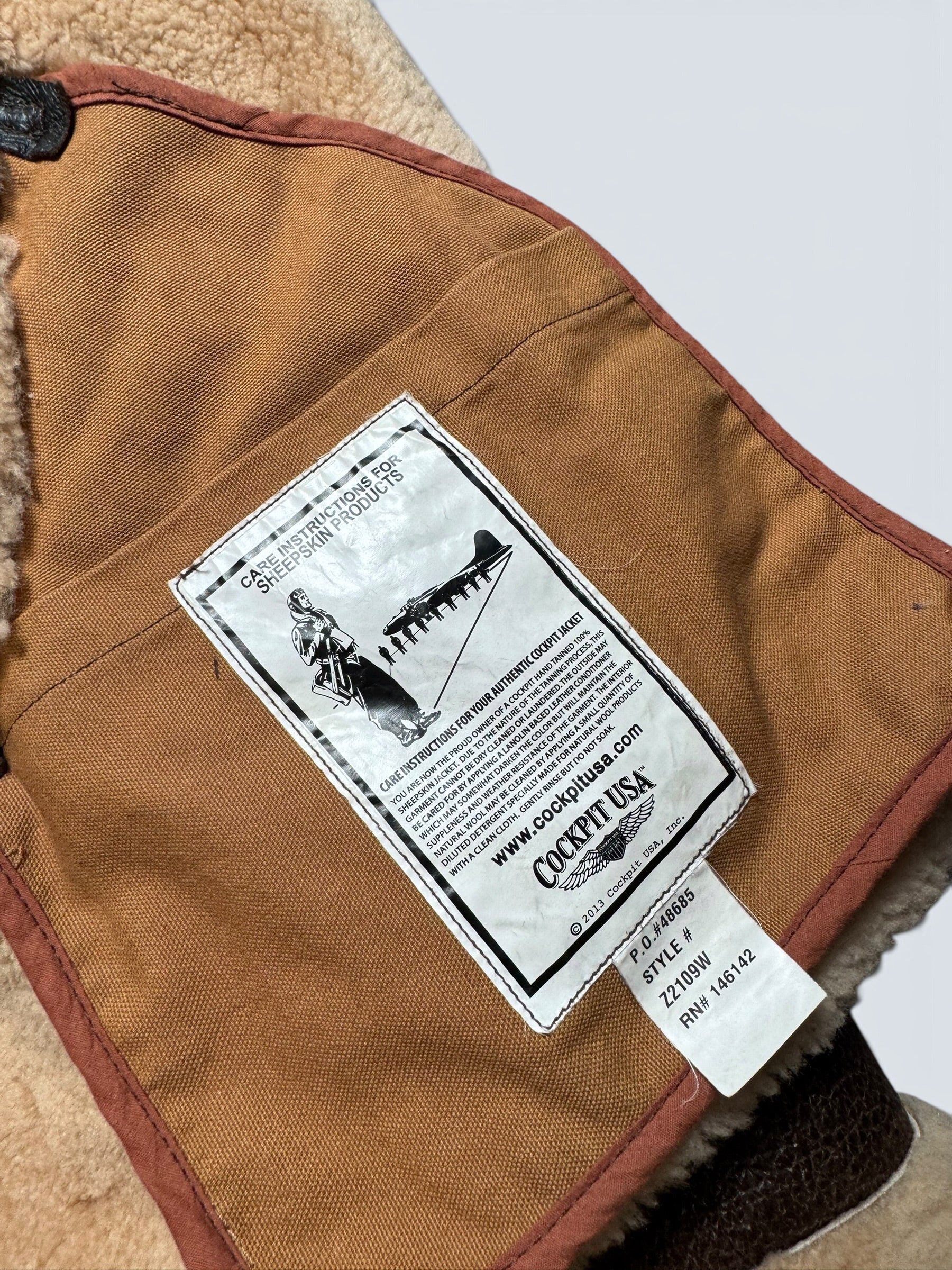 Jacket cuir flight shearling Irvin Cockpit made in USA RAF brown vintage 00’s - 40 (M/L)