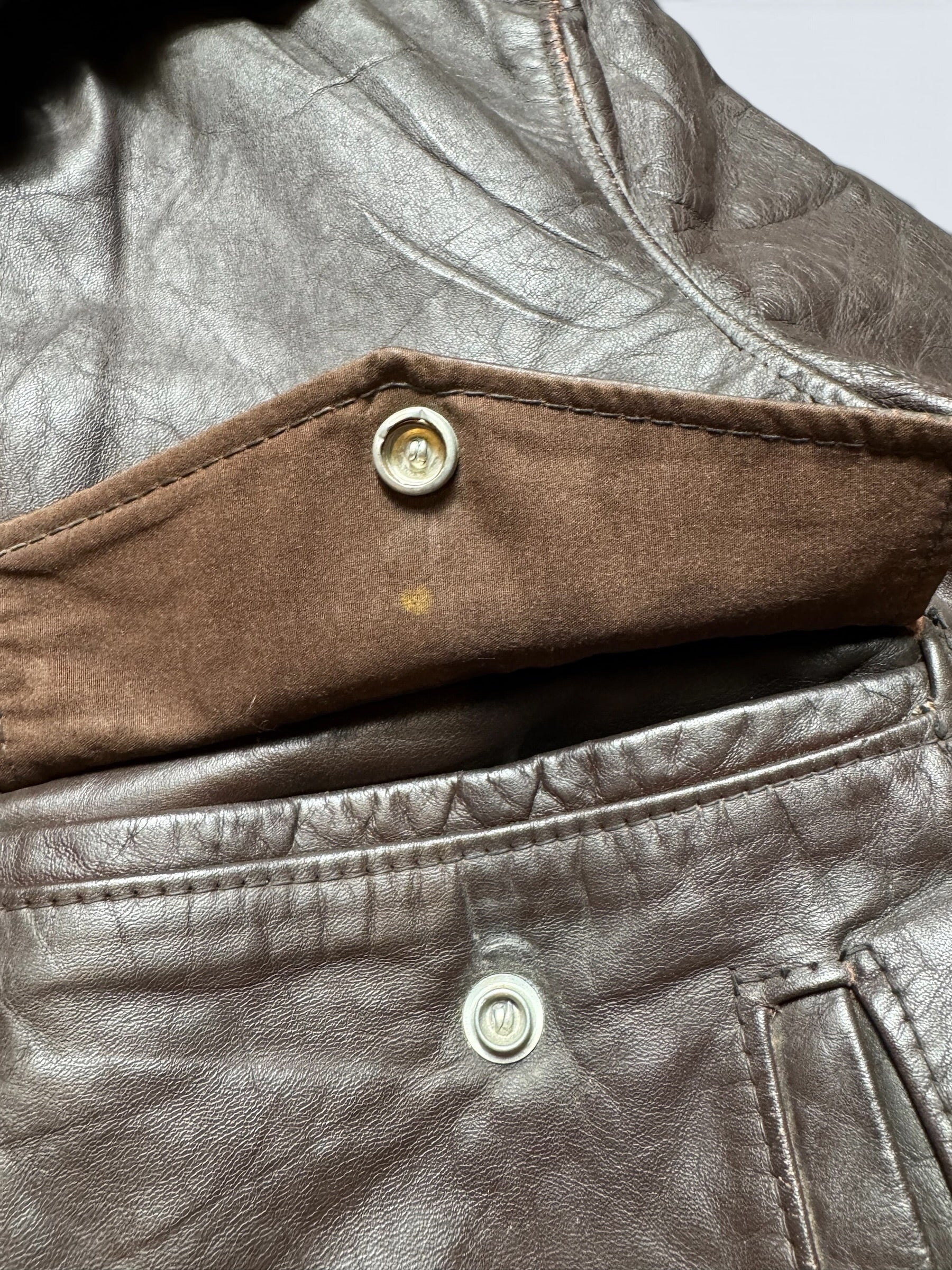 Jacket cuir cowhide flight bomber Schott NYC 674MS made in USA black 70’s - 40 (M)