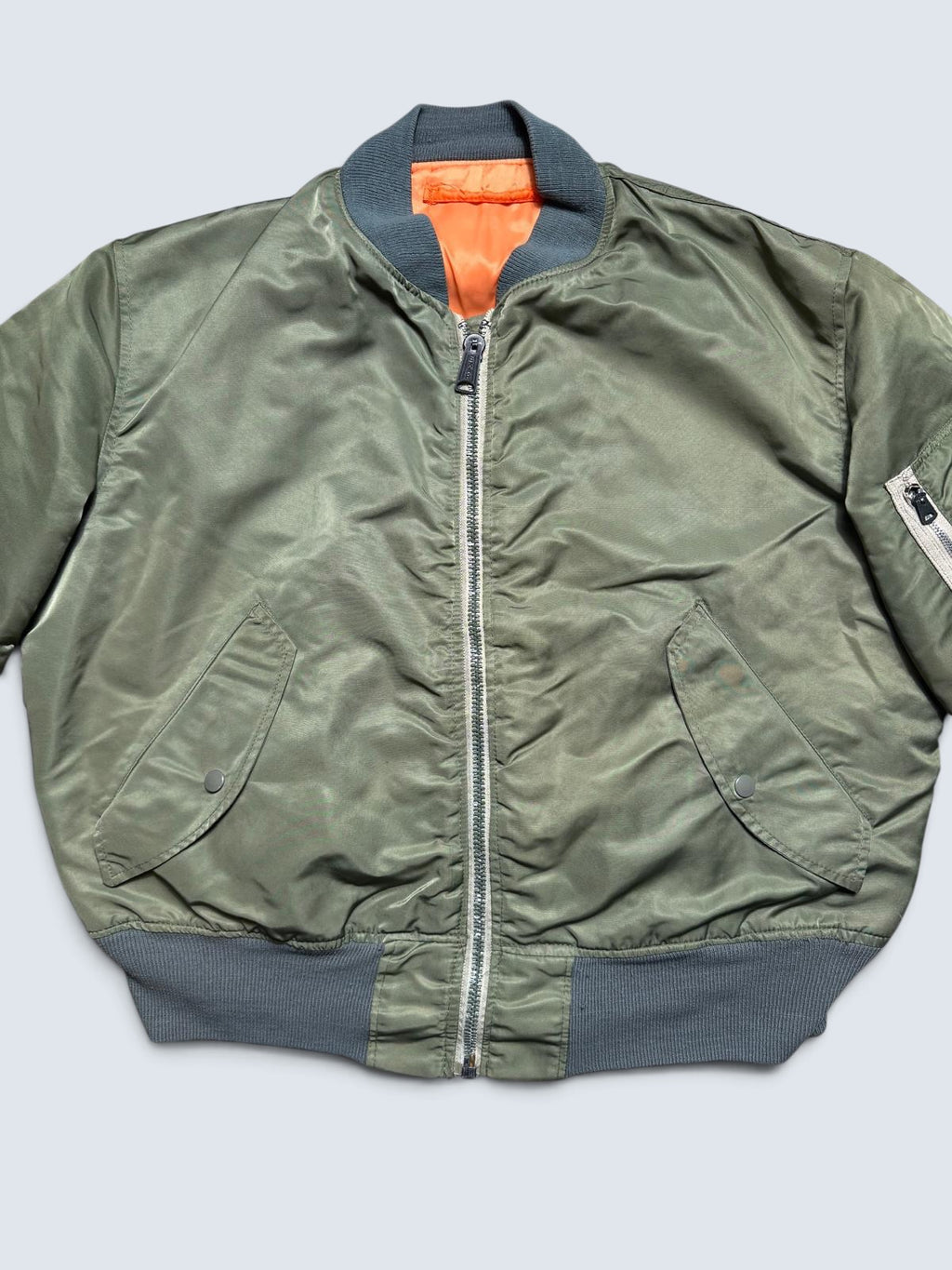 Jacket nylon bomber Ma-1 Greenbrier Industries made in USA sage green original 1980’s - L