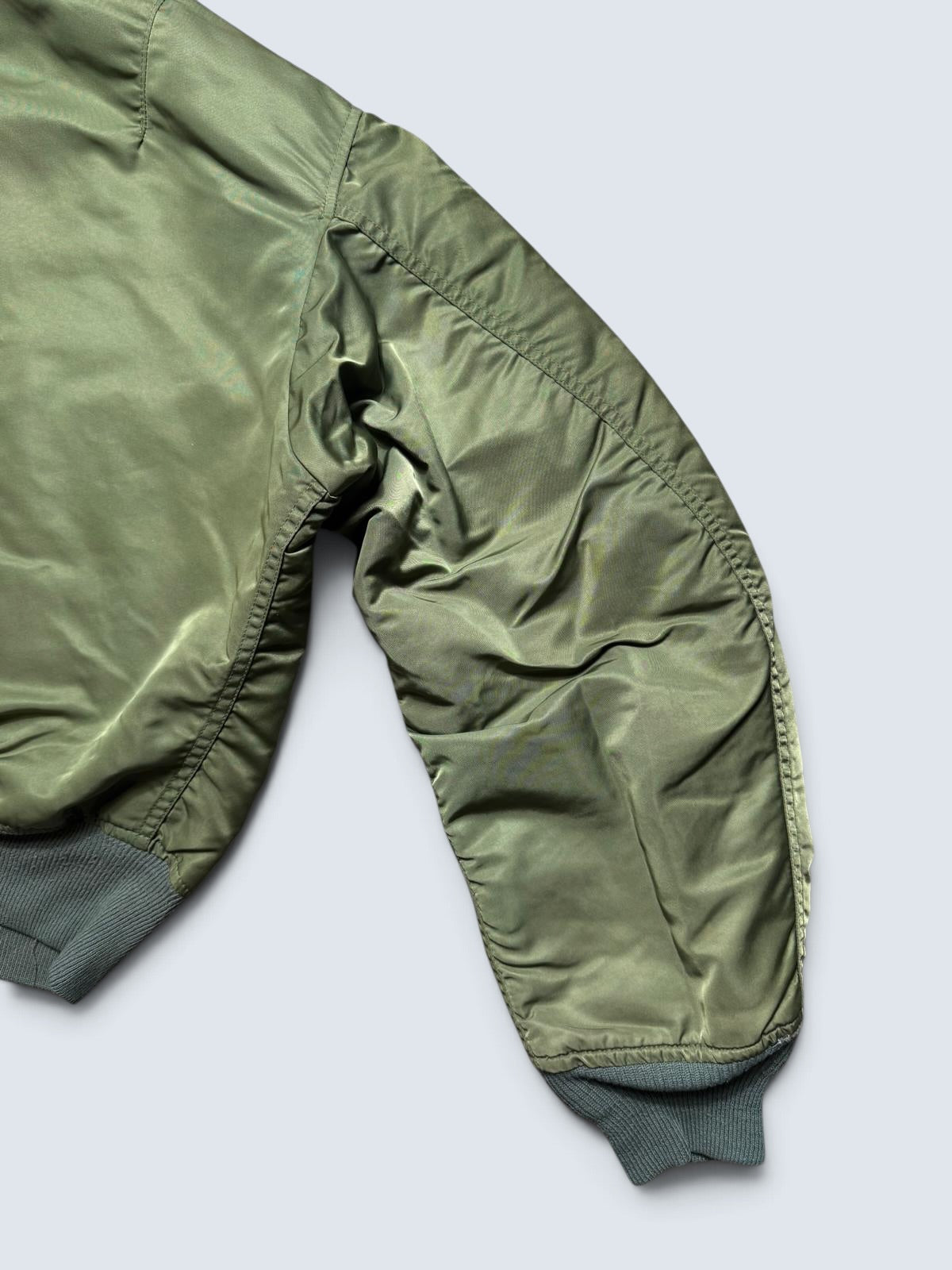 Jacket nylon bomber Ma-1 Greenbrier Industries made in USA sage green original 1980’s - L