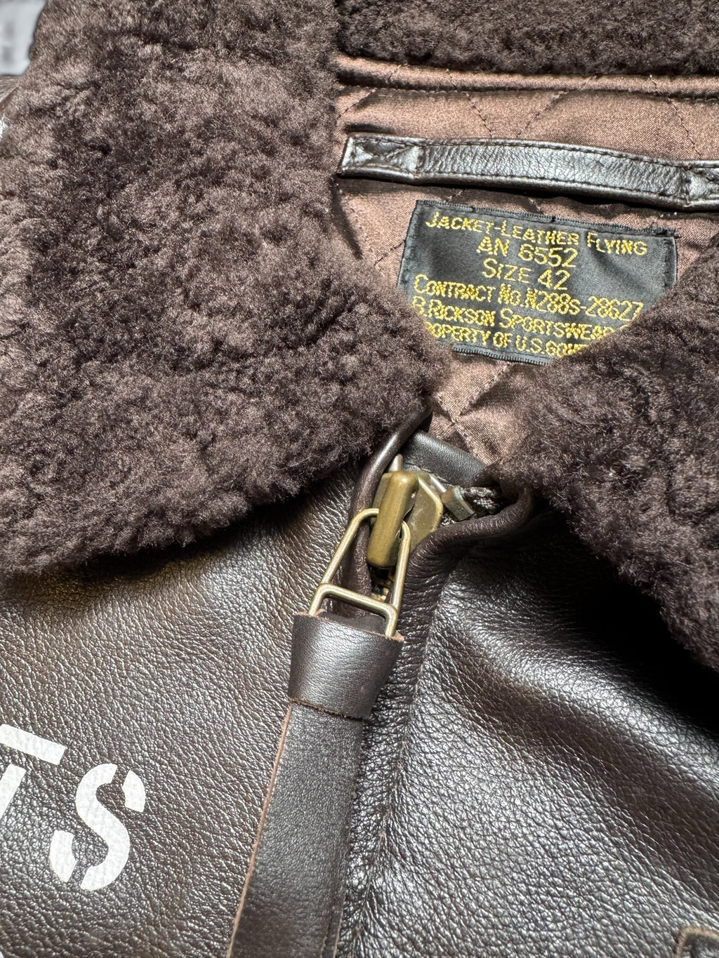 Jacket cuir cowhide flight AN-6552 Buzz Rickson’s Japan usn nose art black 00’s - 42 (L/XL)