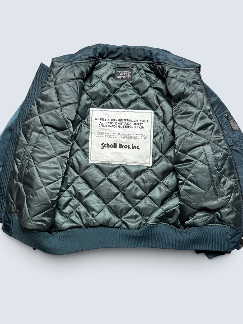 bomber fly Schott Bros nyc CWU-R/45P usaf navy vintage 90’s - M/L – vue détail 7 – SO INDUSTRIE