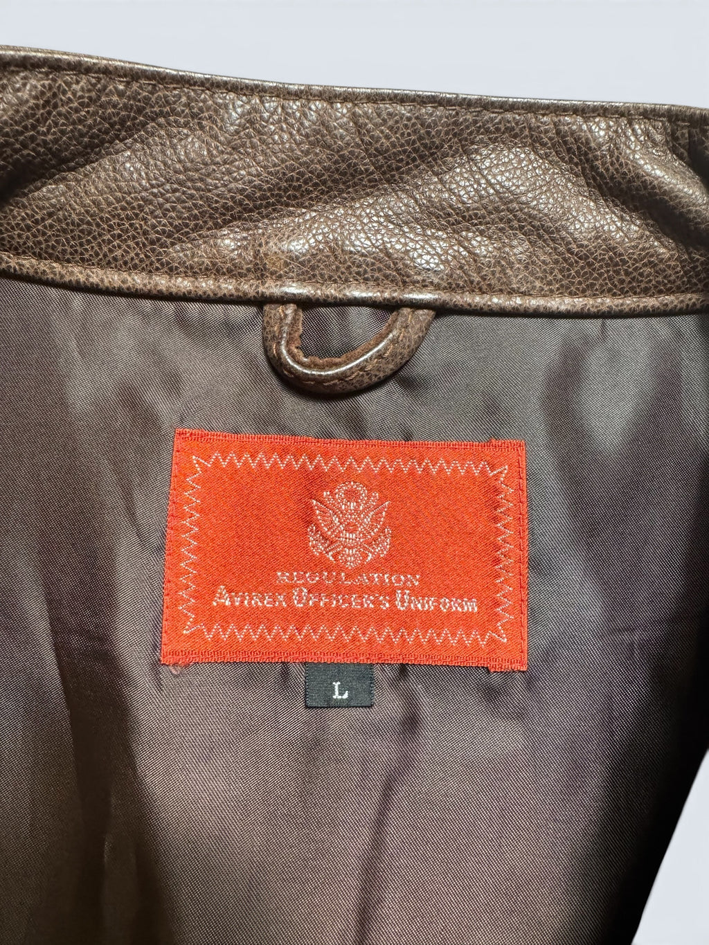 café racer col Avirex Officers Uniform made in Japan brown vintage 00's - S/M – vue détail 6 – SO INDUSTRIE